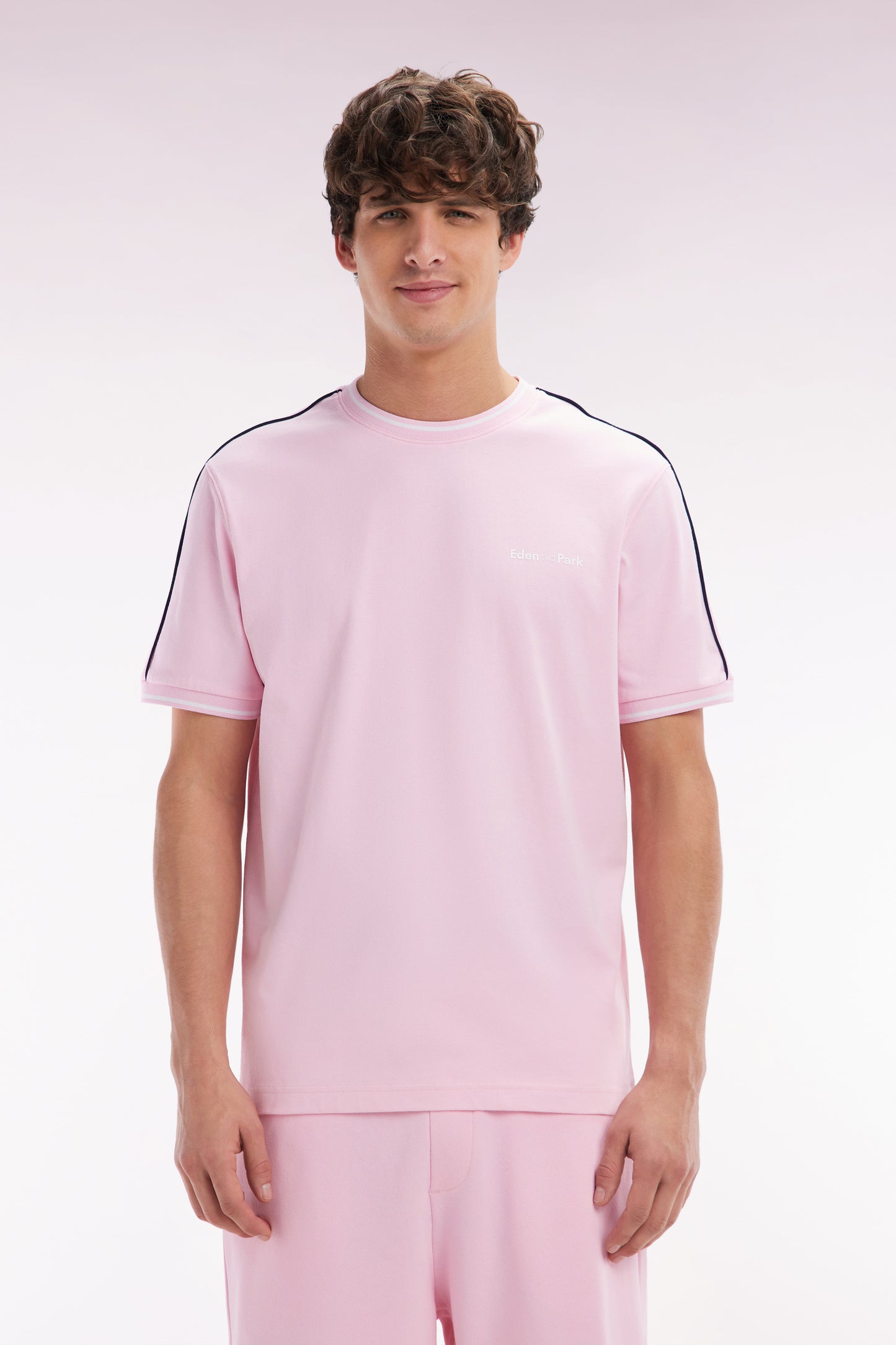 T-shirt en coton rose coupe décontractée