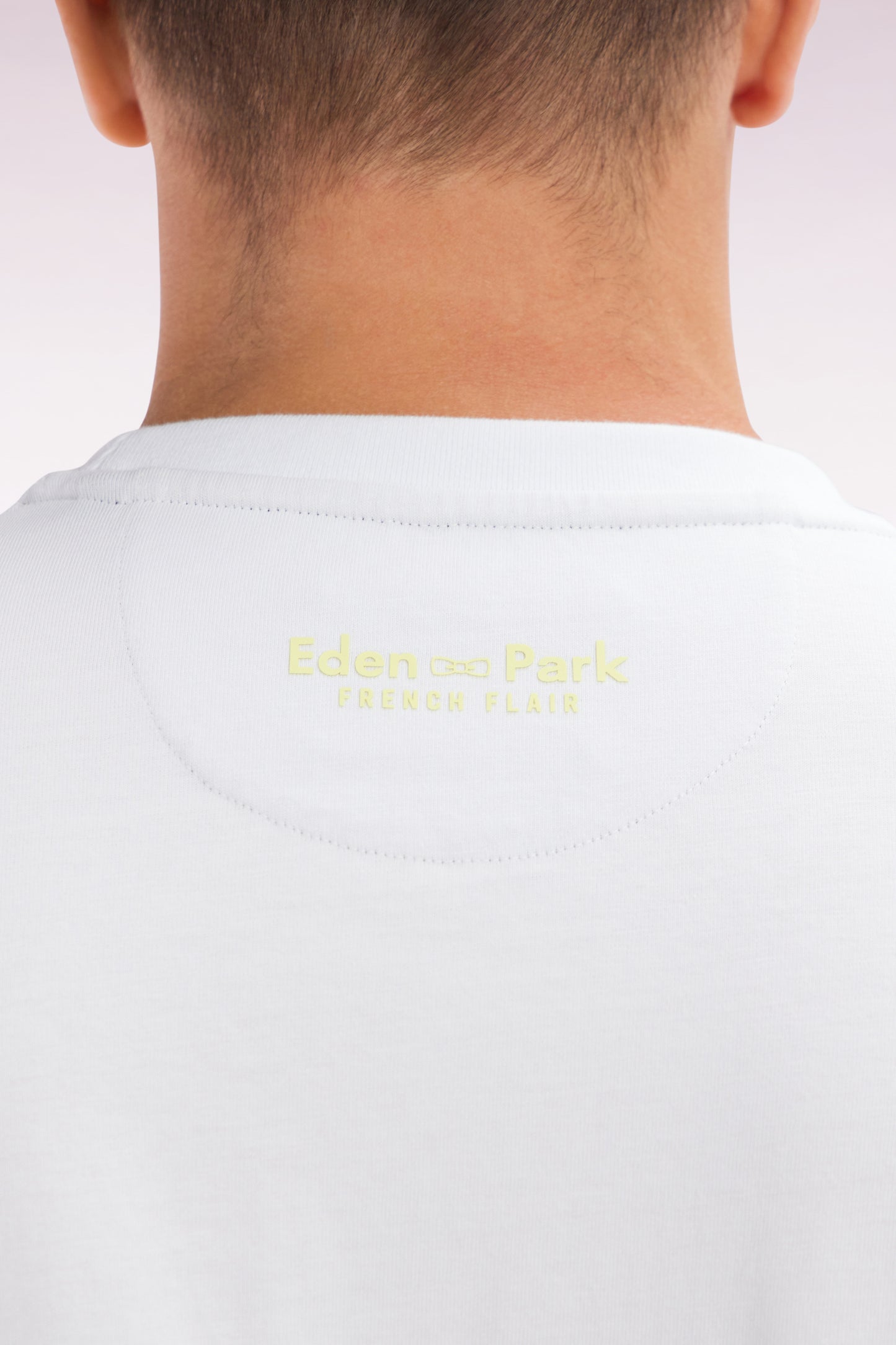 Two-tone T-shirt in yellow cotton, relaxed fit
