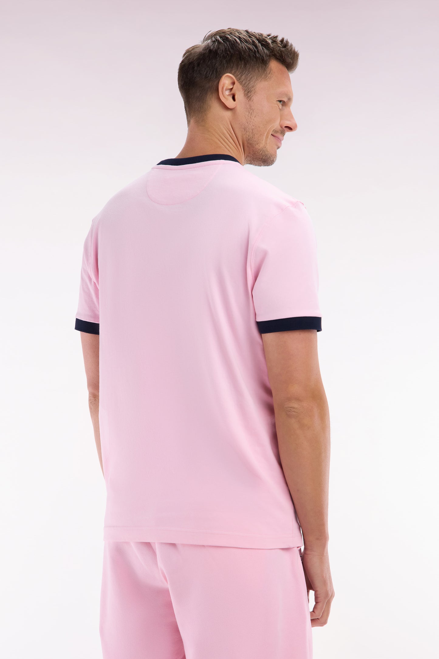 T-shirt en coton rose broderie 10 coupe décontractée