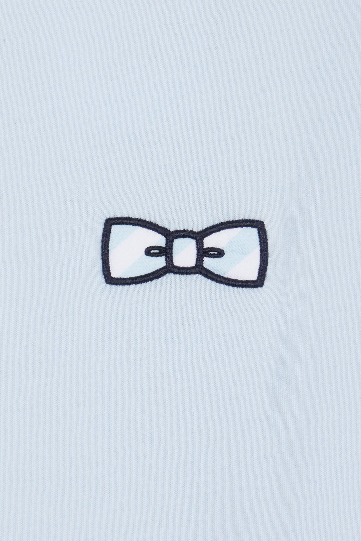 Sky cotton T-shirt with bow-tie embroidery, relaxed fit