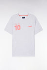 Grey and red cotton T-shirt 10, relaxed fit