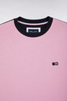 Pink cotton short-sleeved T-shirt, straight cut