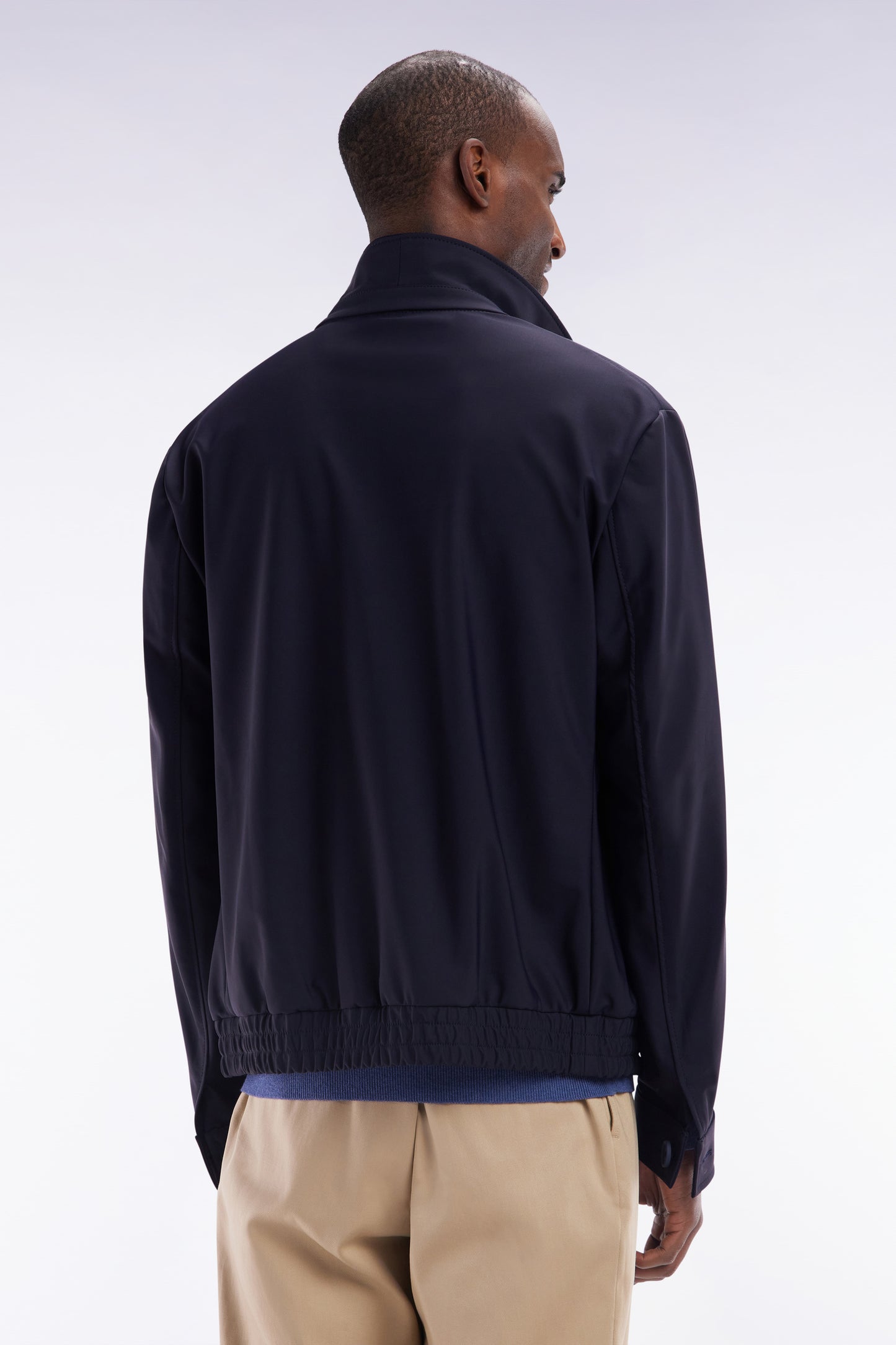 Blouson zippé technique bleu marine