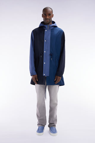 Unisex navy zipped parka
