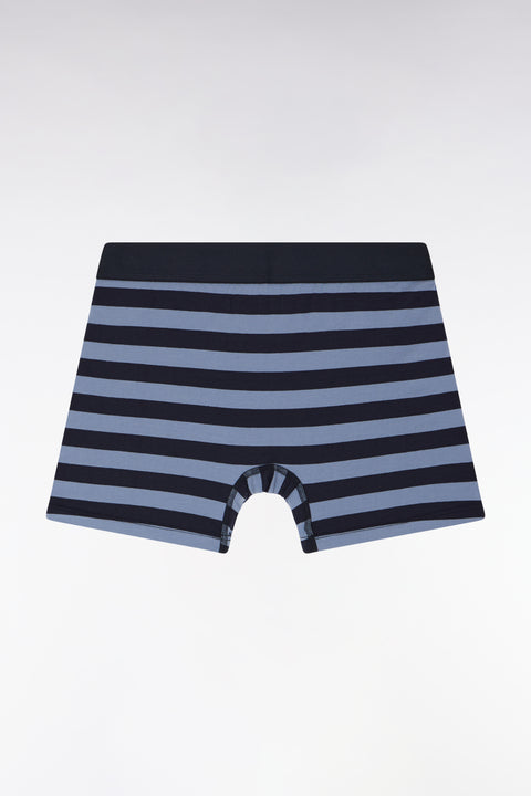 Boxer en jersey de coton stretch cerclé marine et gris - Image 2