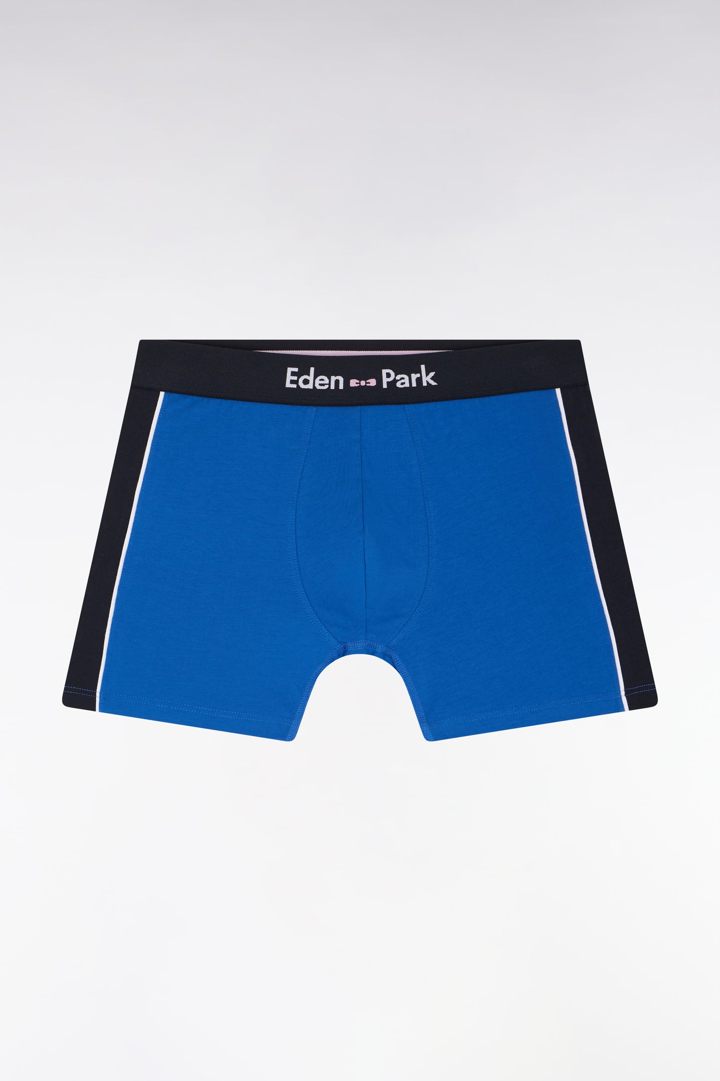 Boxer shorts in stretch cotton jersey, navy blue details