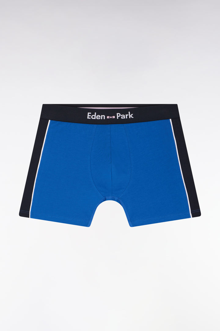 Boxer en jersey de coton stretch bleu détails marine