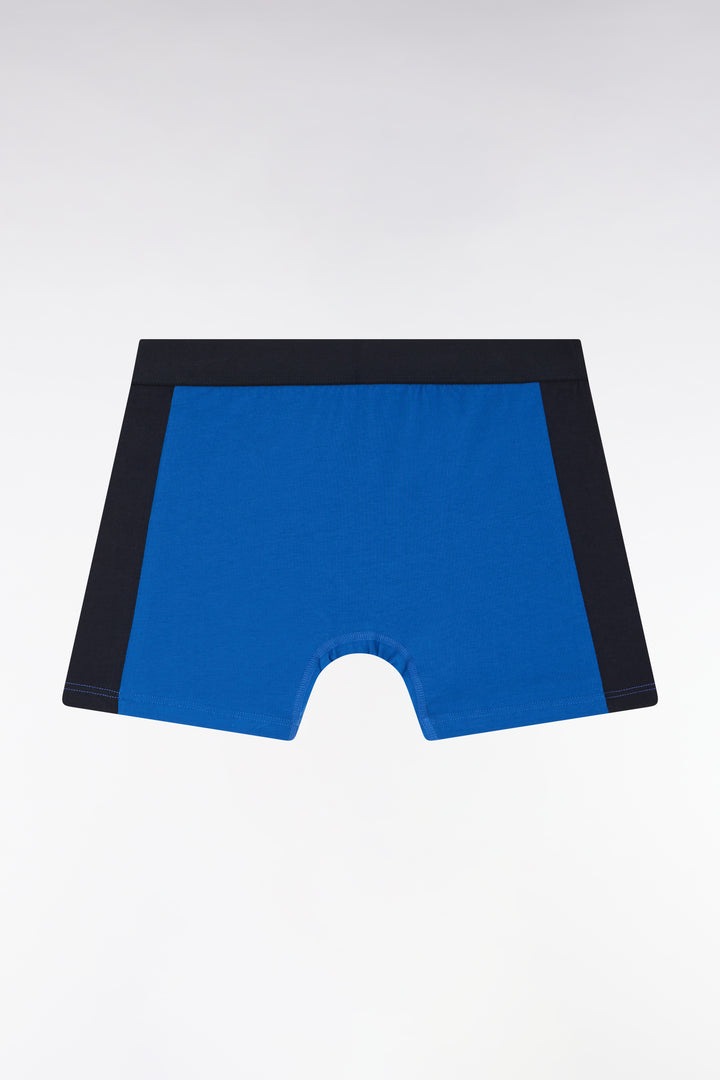 Boxer en jersey de coton stretch bleu détails marine