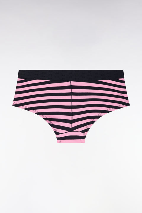 Shorty in navy and pink strapped stretch modal - Image 2