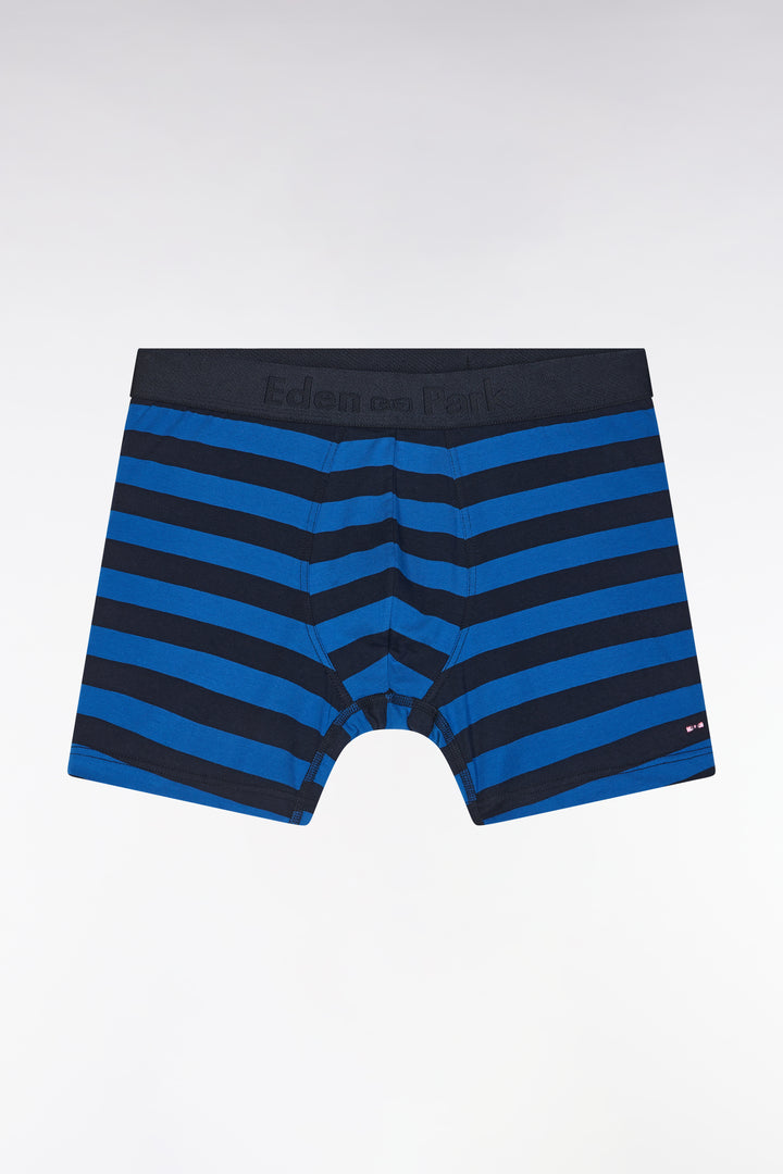 Lot de deux boxers unis et cerclés en jersey de coton stretch marine