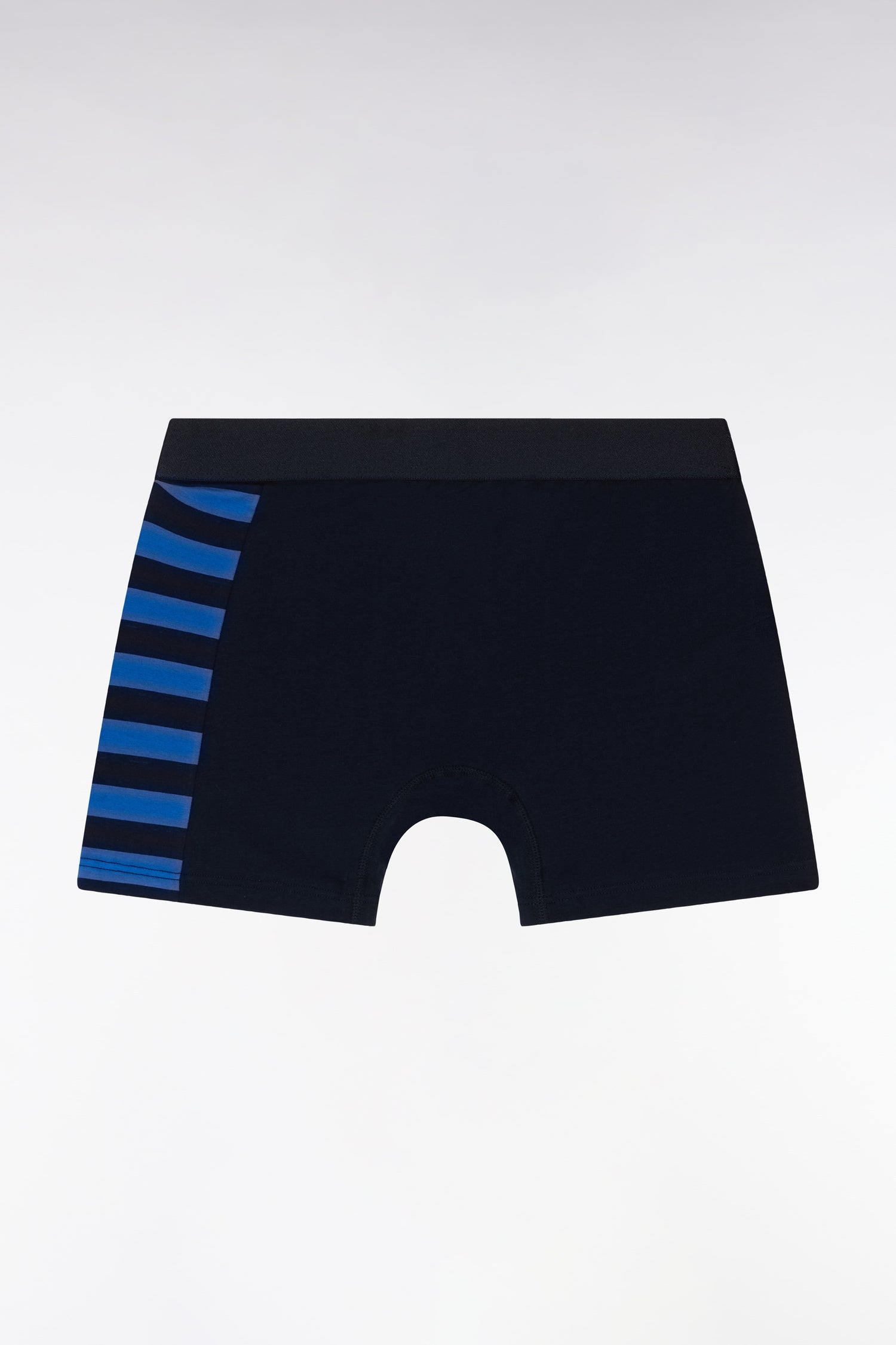 Lot de deux boxers en jersey de coton stretch marine et bleu détails cerclés