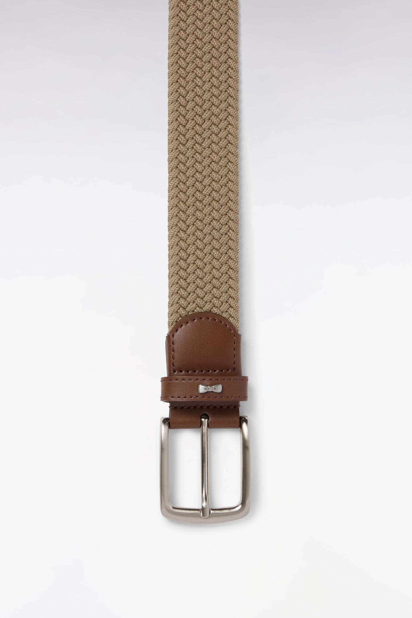 Ceinture textile élastiquée beige