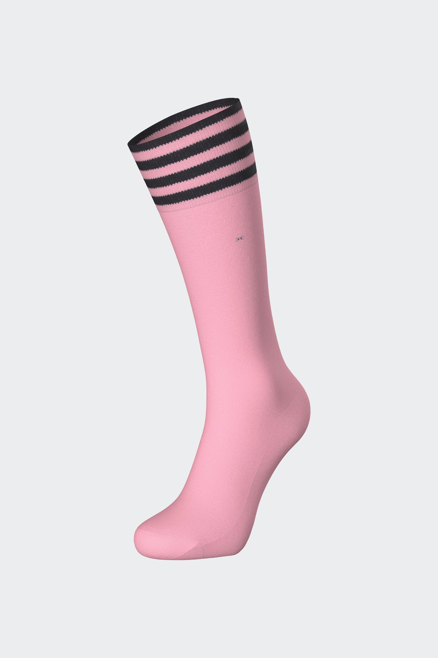 Paire de chaussettes en coton mélangé rose à bordure rayée