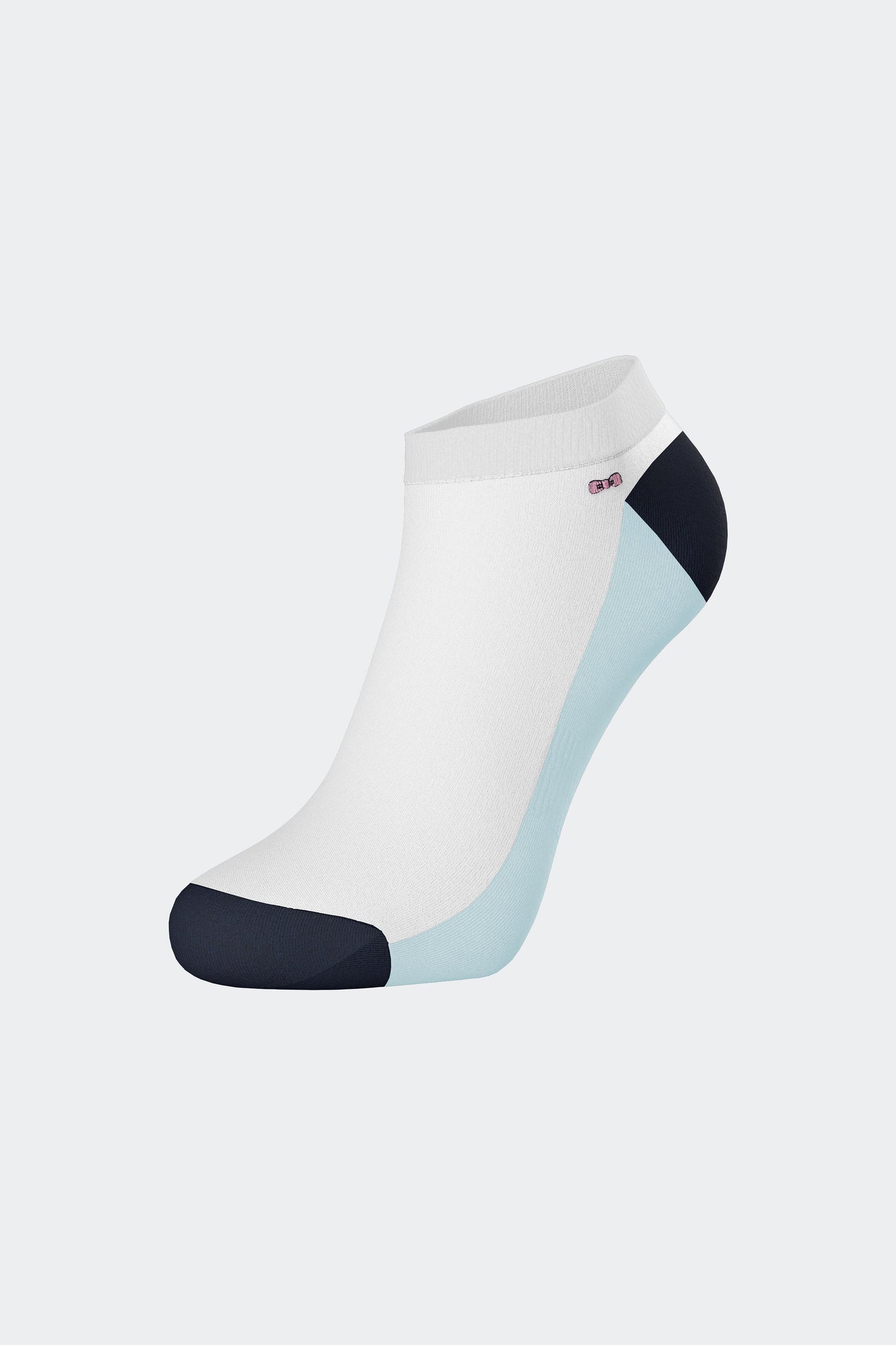 Pair of sky blue two-tone cotton blend socks