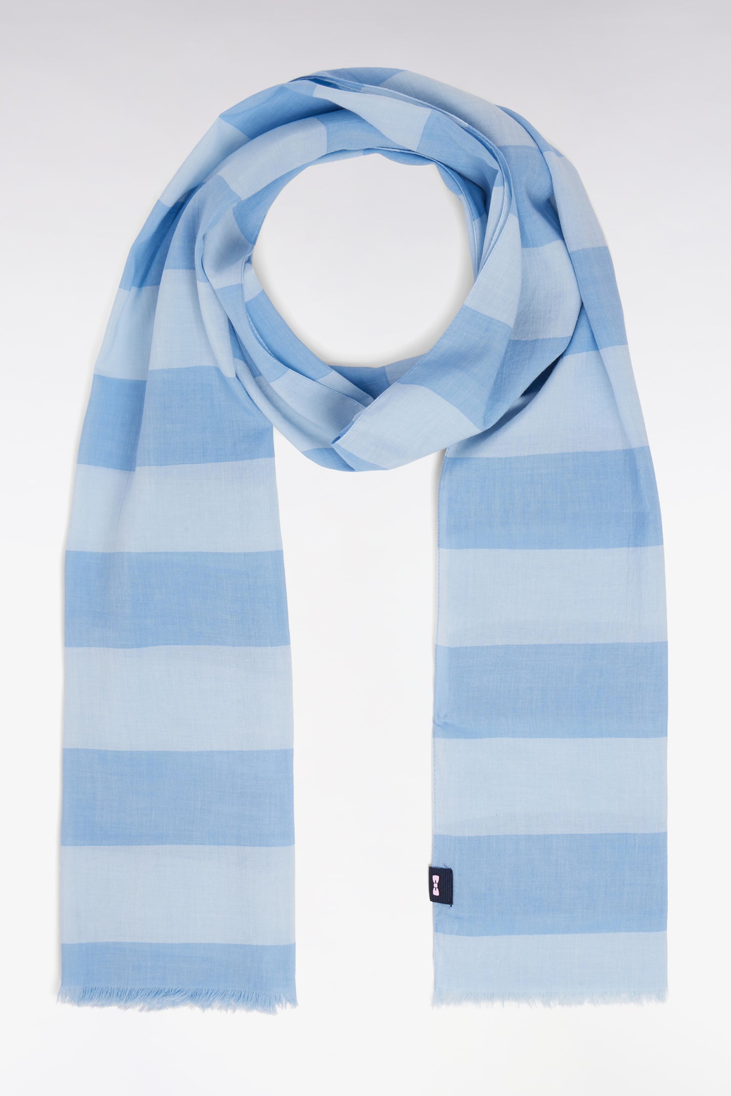 Sky-striped cotton and modal scarf