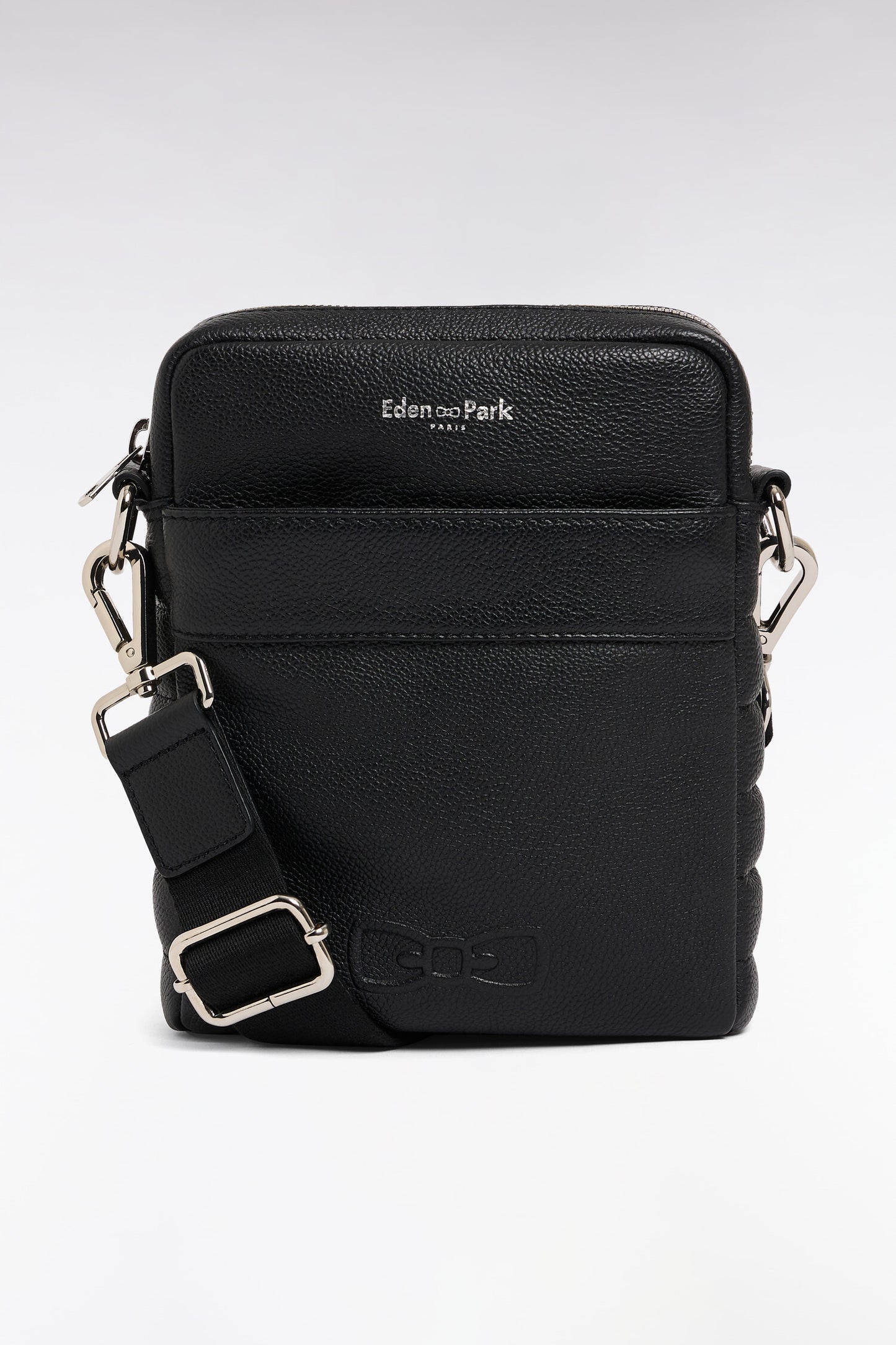 Black grained cowhide leather bag
