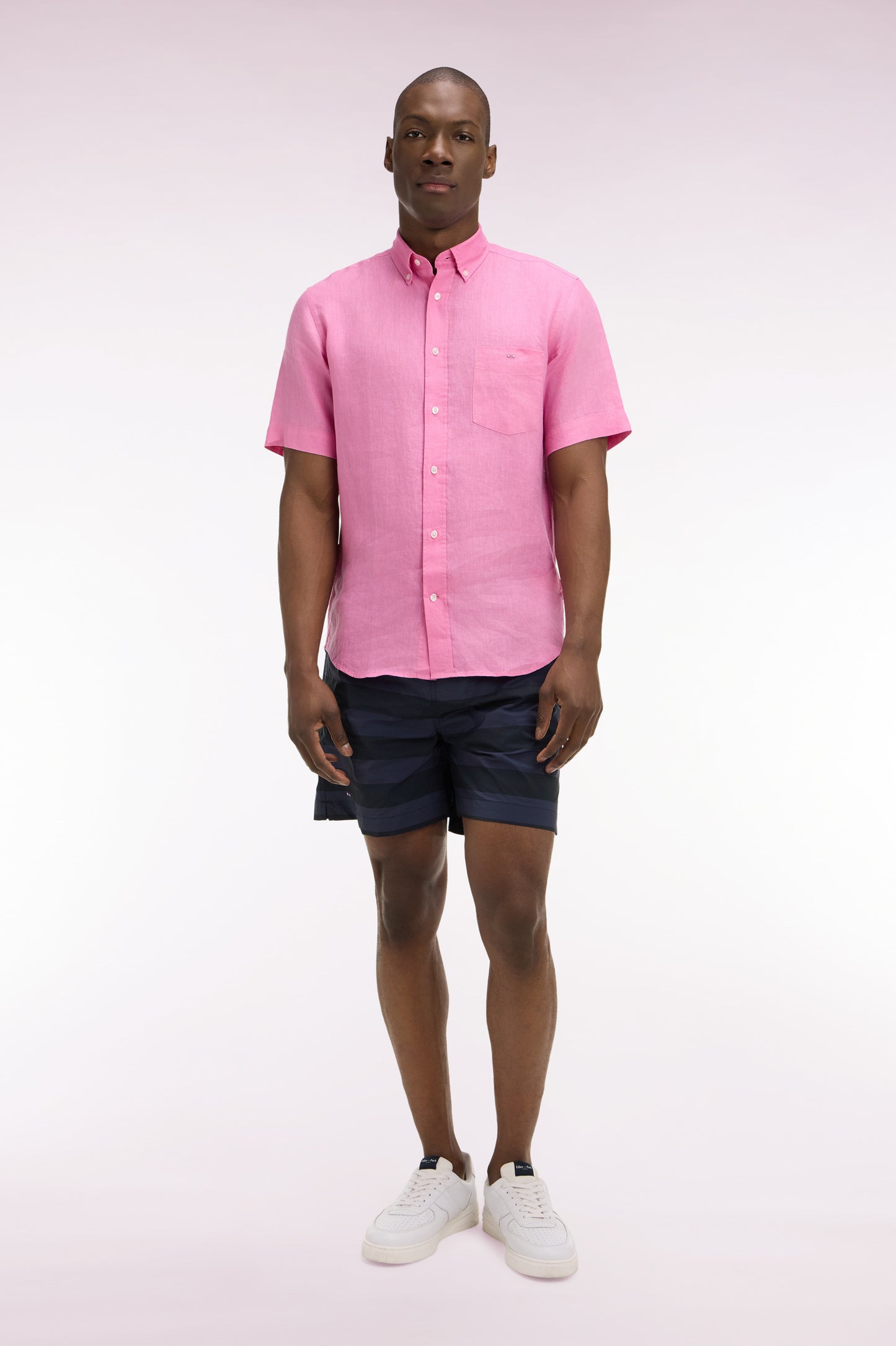 Navy striped swimsuit