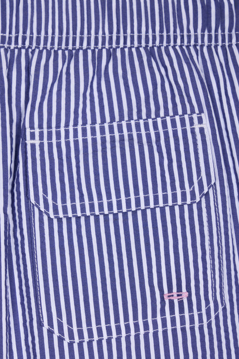 Navy striped cotton-blend swimsuit - Image 2