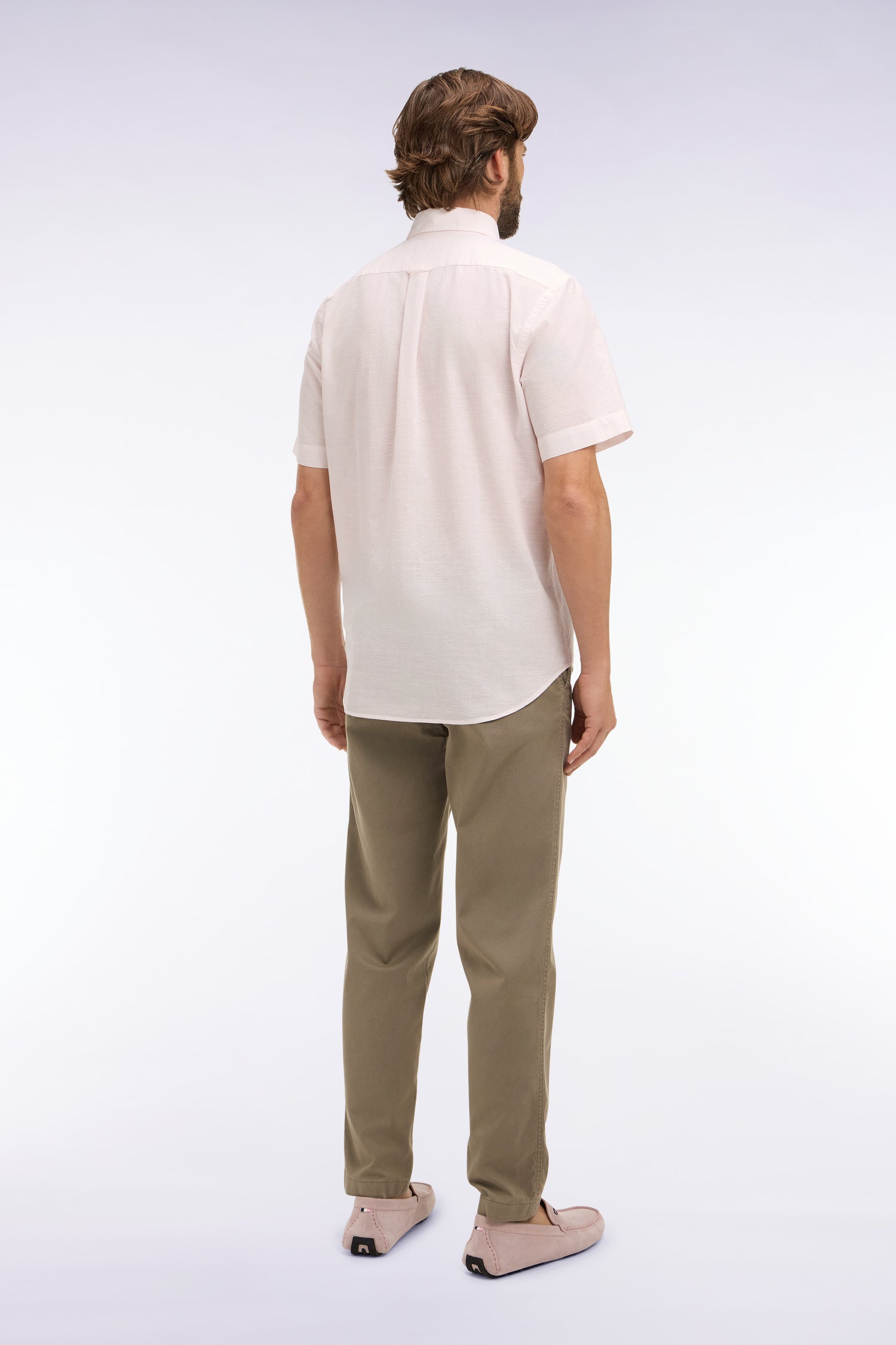 Beige cotton and lyocell elastic waist chino pants – Eden Park