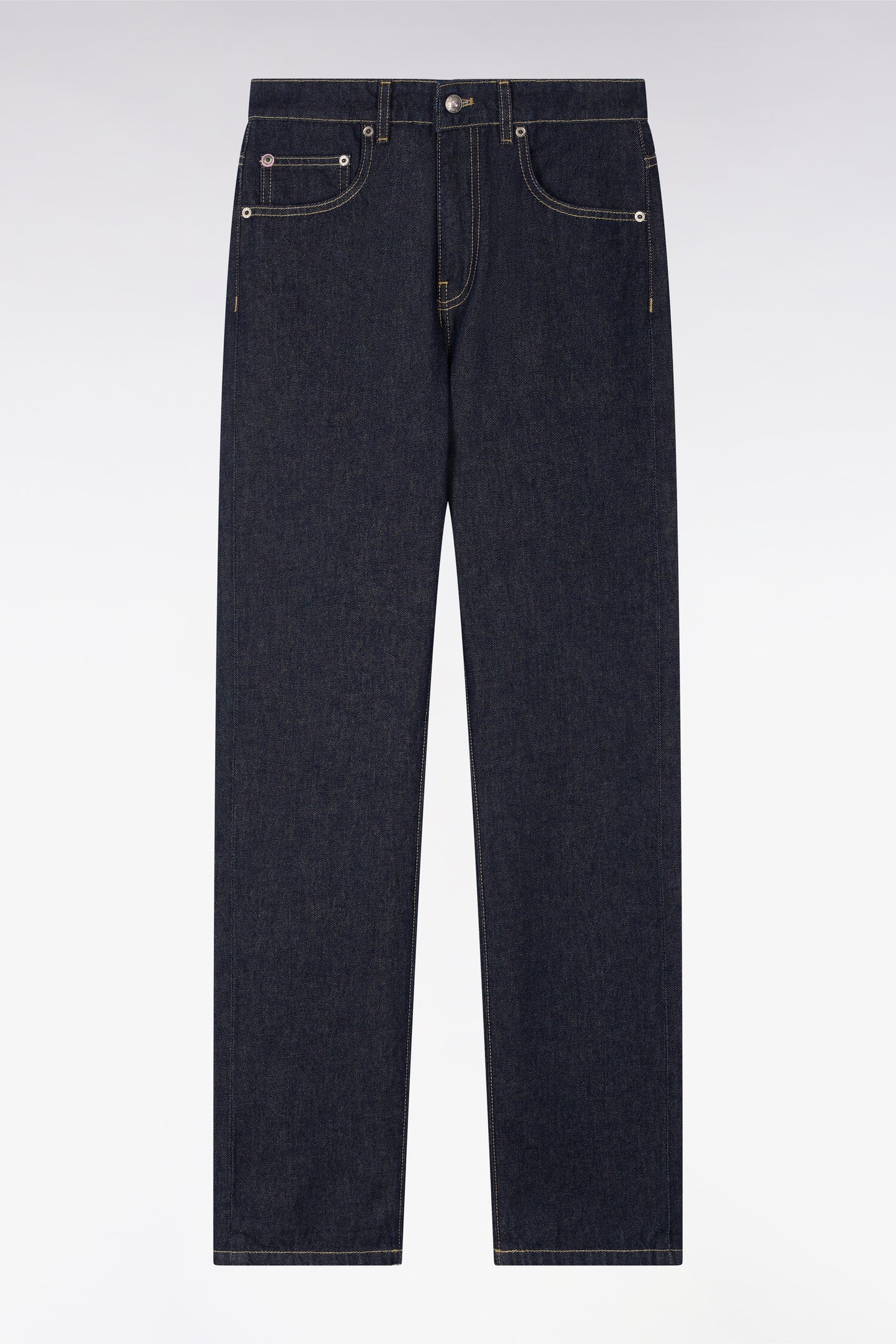 Regular fit raw denim jeans