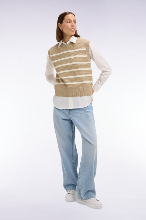 Jean en denim bleached coupe droite et large - Image 1