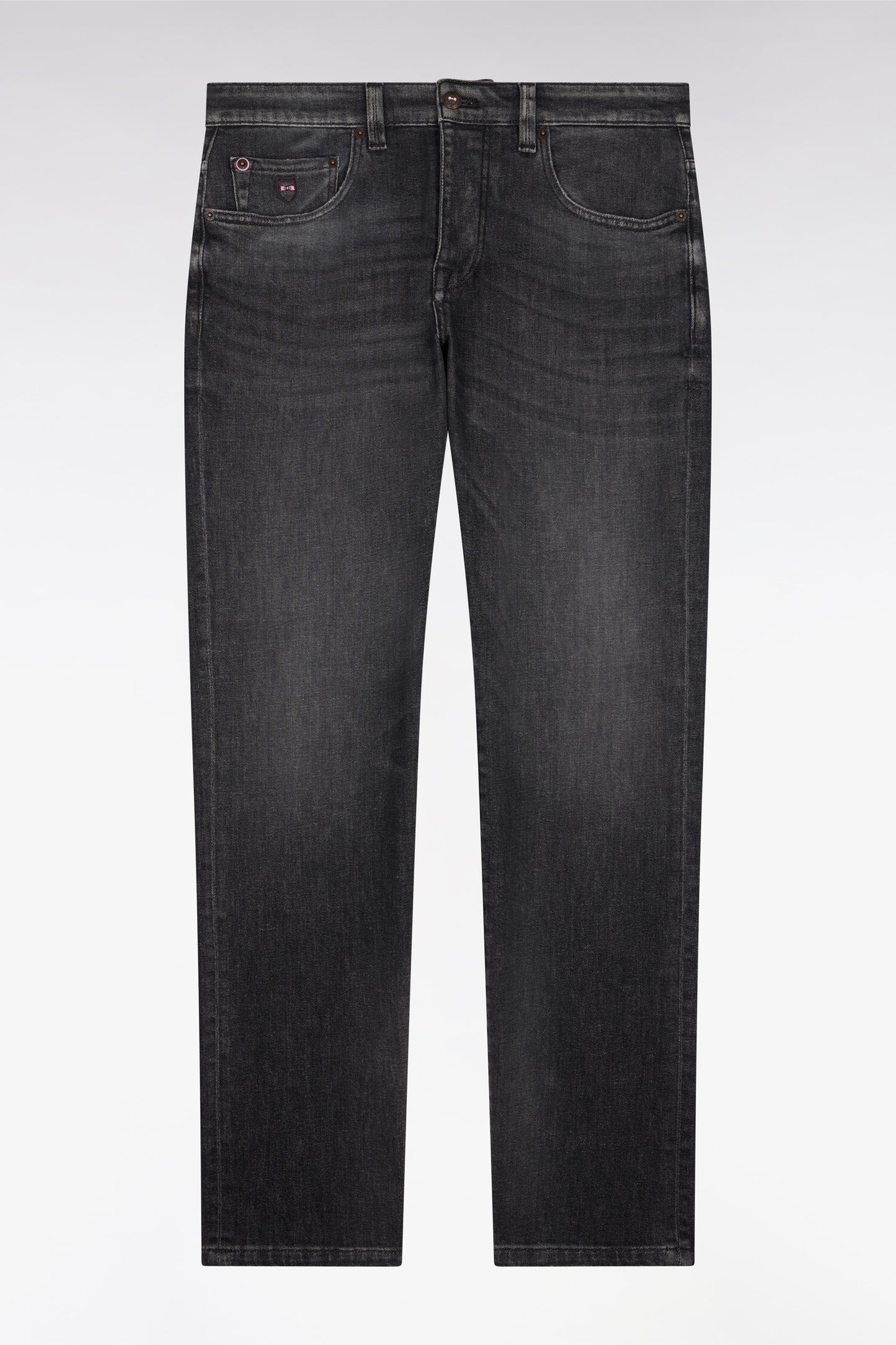 Regular fit dark gray stretch denim jeans