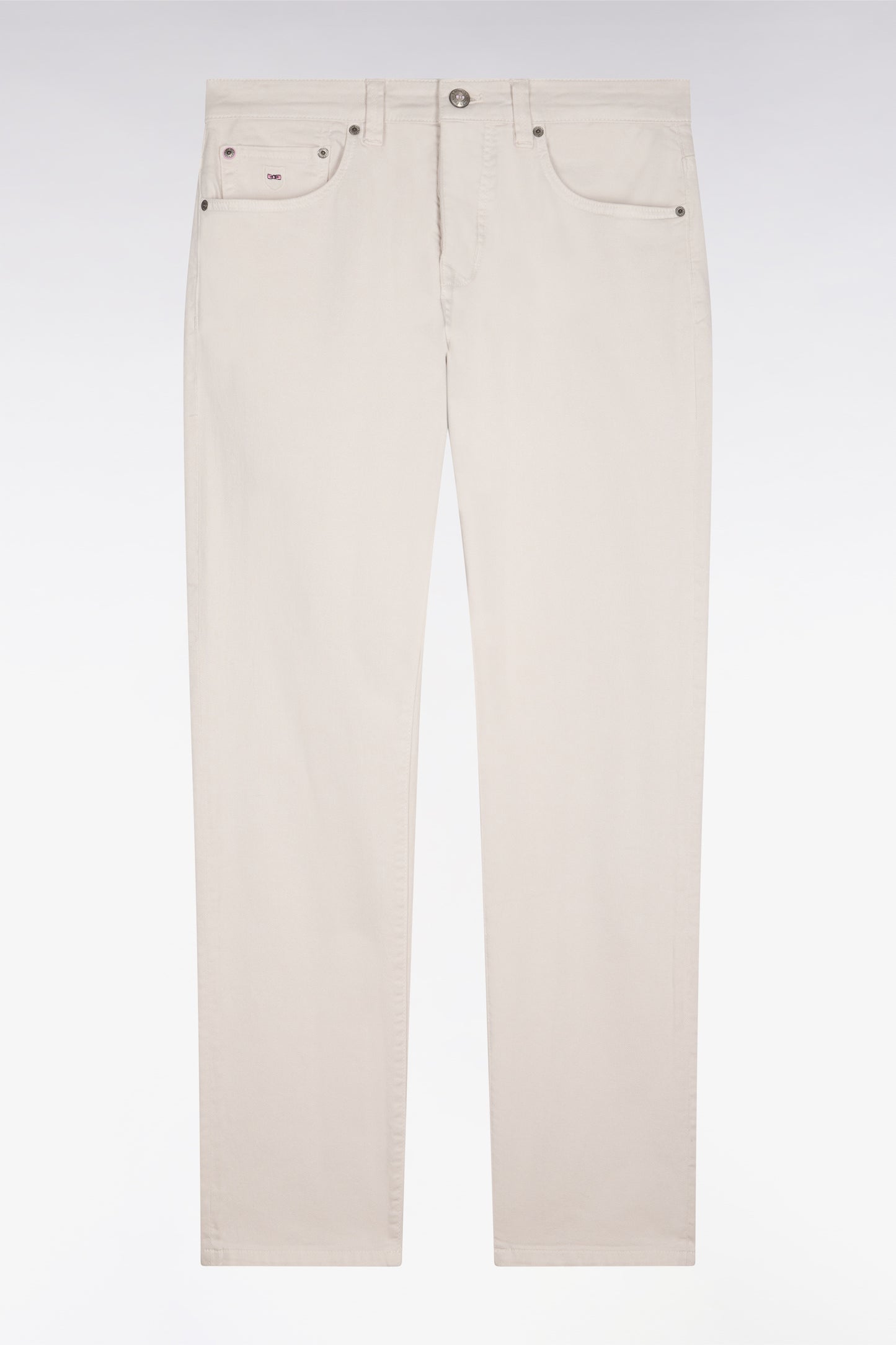 Jean en denim stretch écru coupe regular