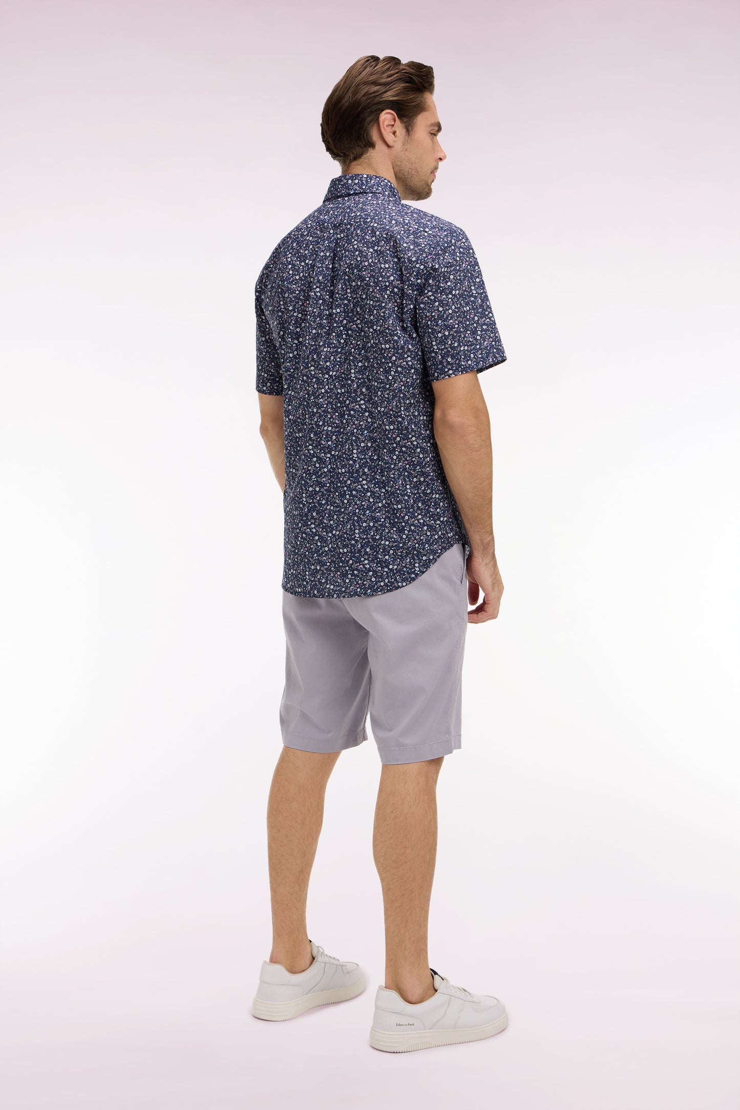 Bermuda chino en gabardine stretch gris