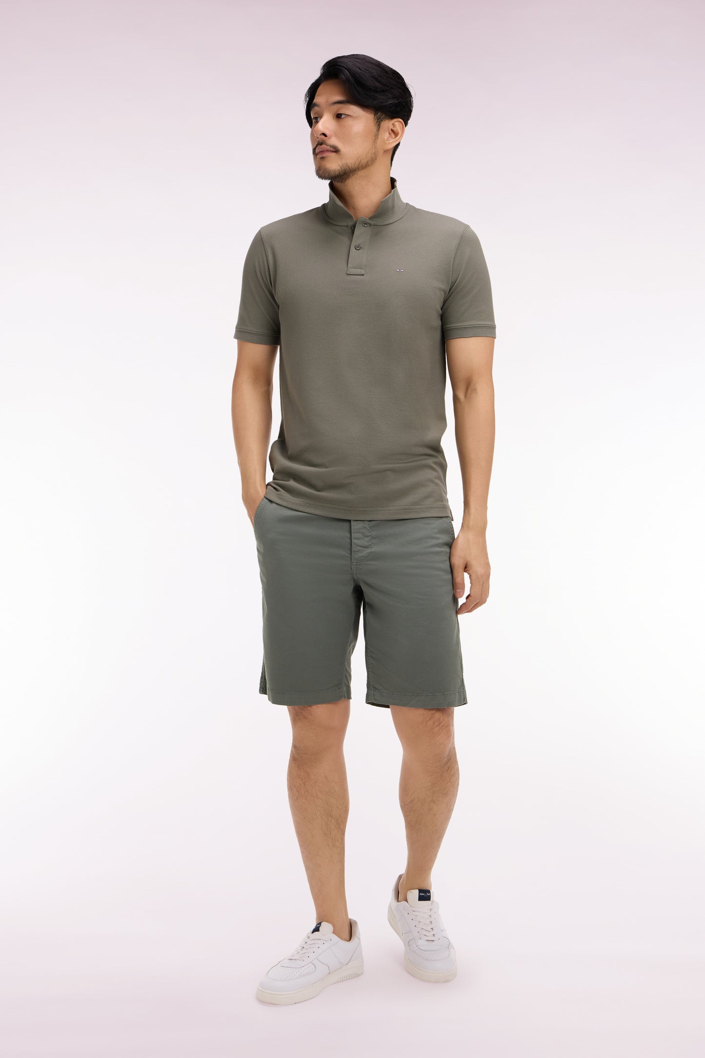 Bermuda chino en gabardine stretch kaki