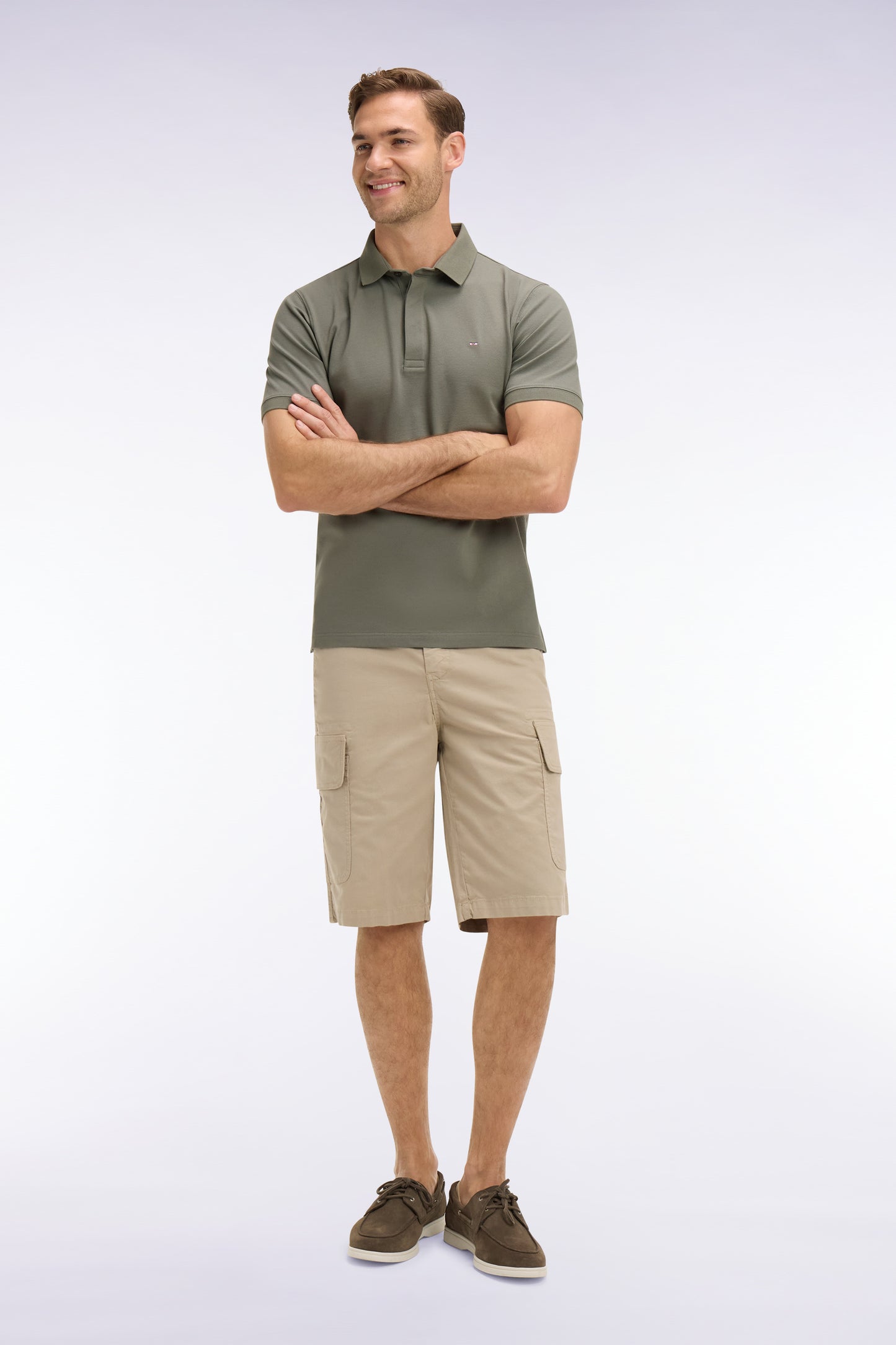 Bermuda cargo en coton beige