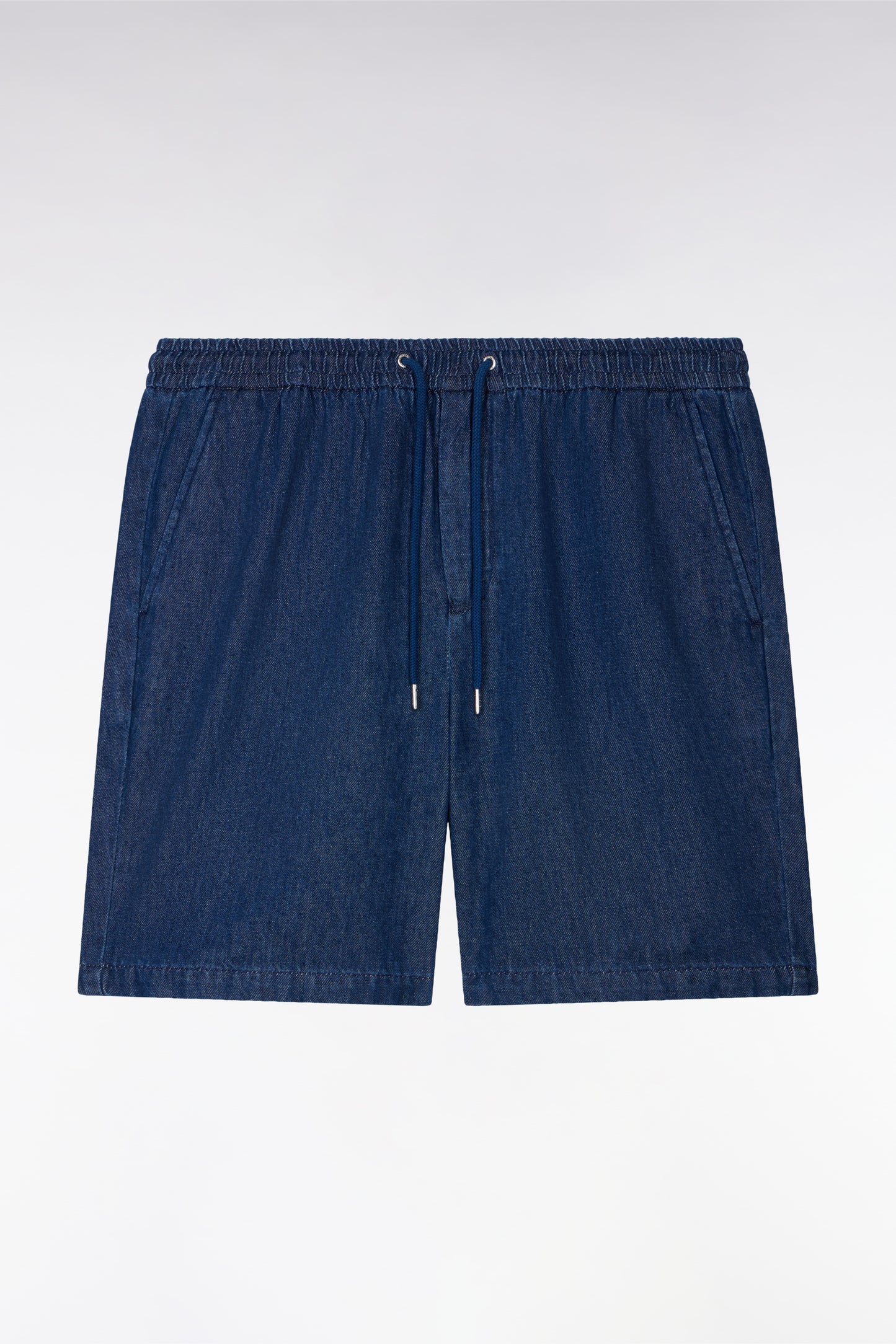 Bermuda à taille élastiquée en chambray marine