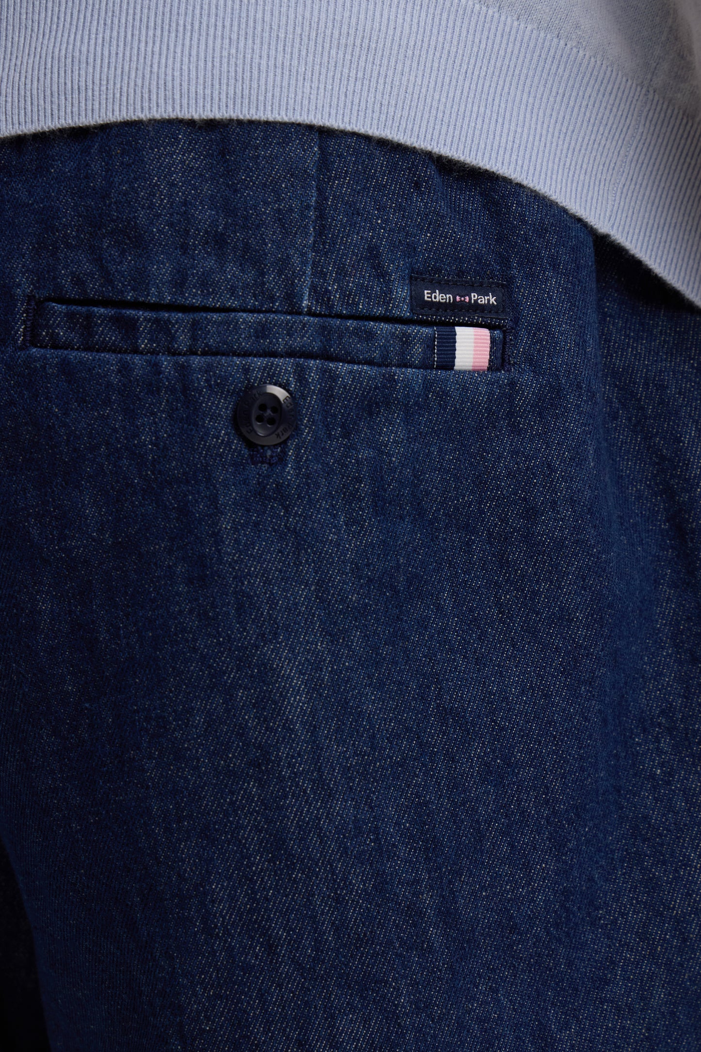 Bermuda à taille élastiquée en chambray marine