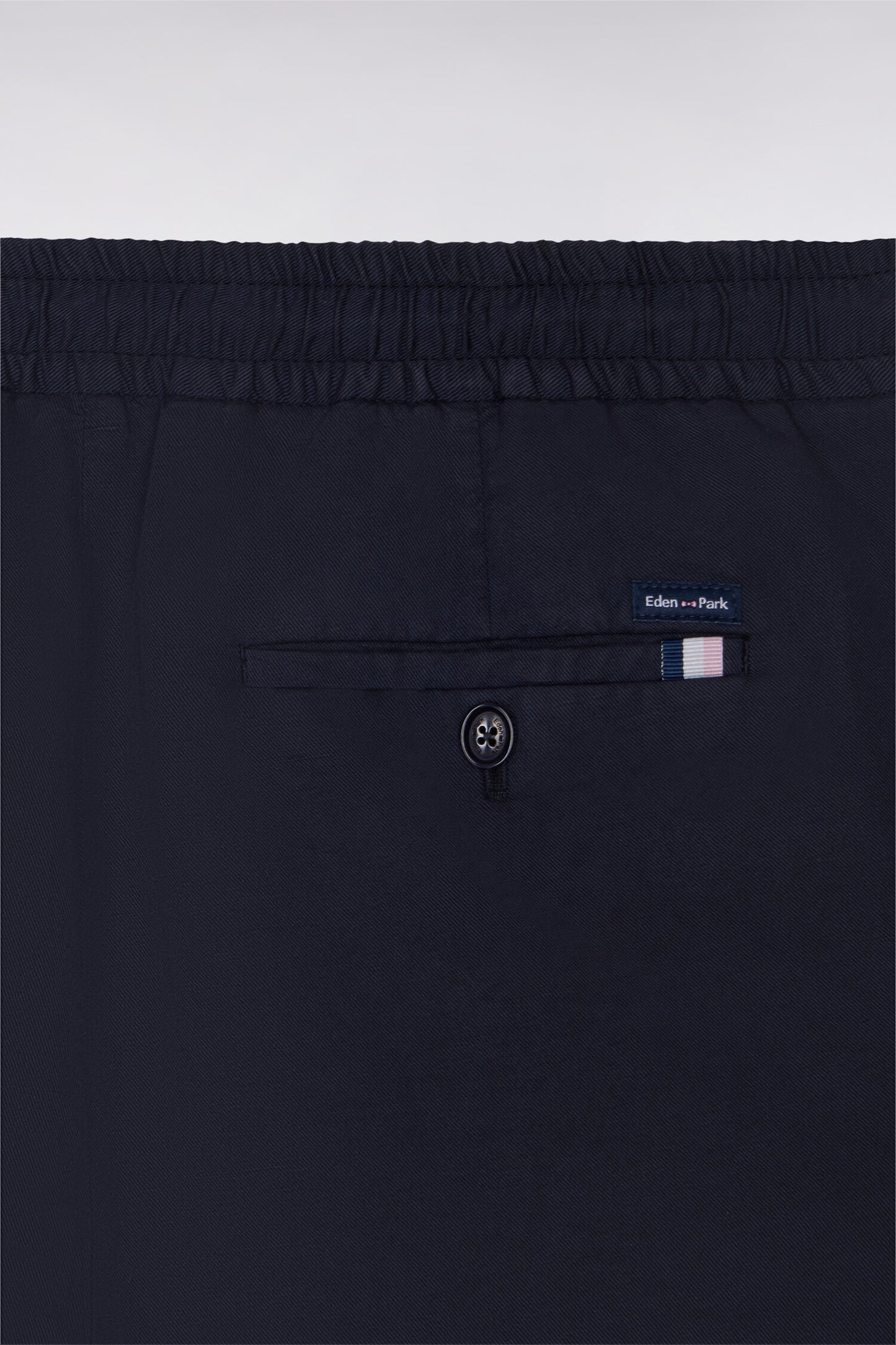 Pantalon en coton lin et lyocell marine coupe Modern