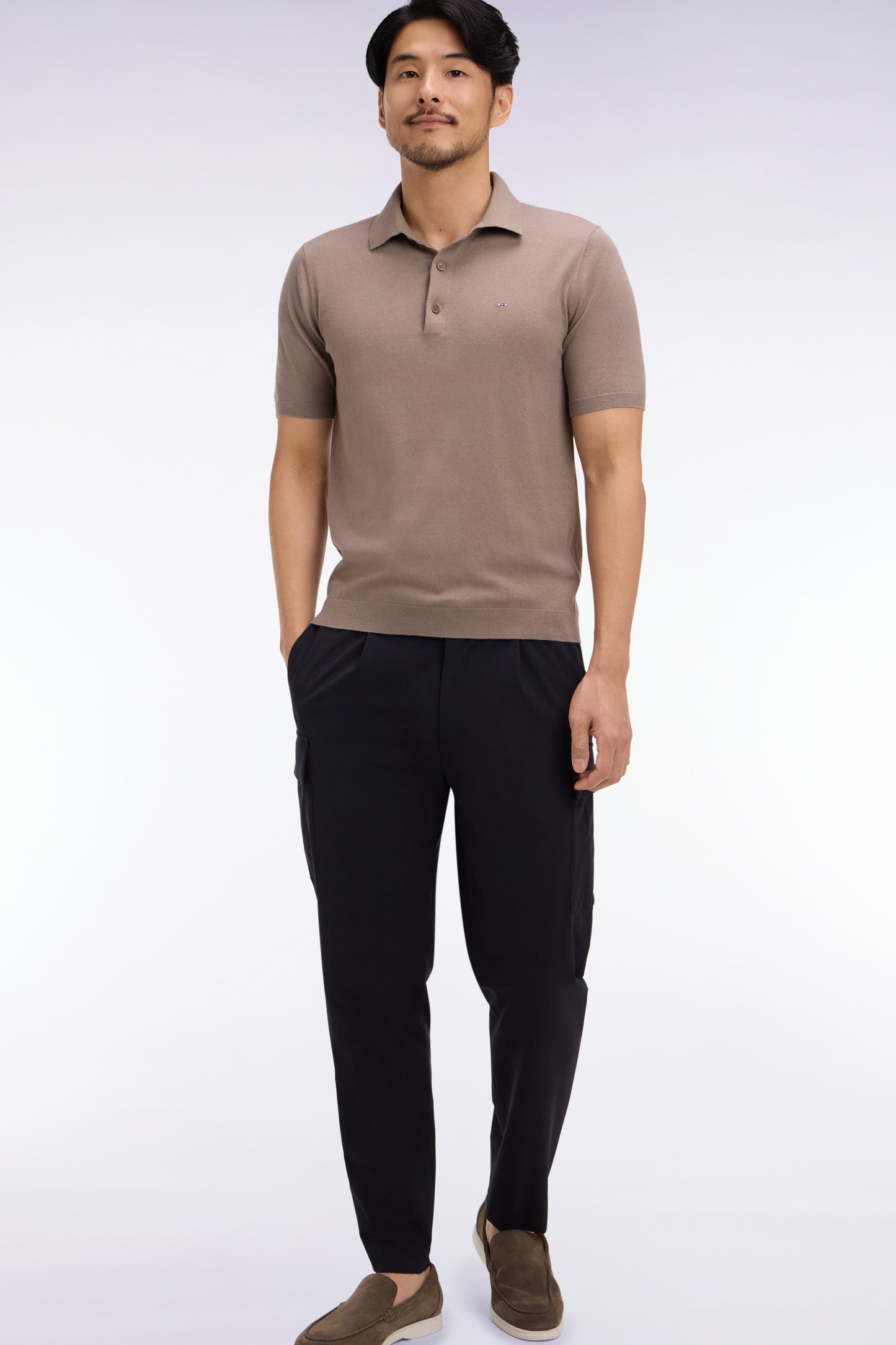 Pantalon poches cargo en tissu technique marine coupe Modern