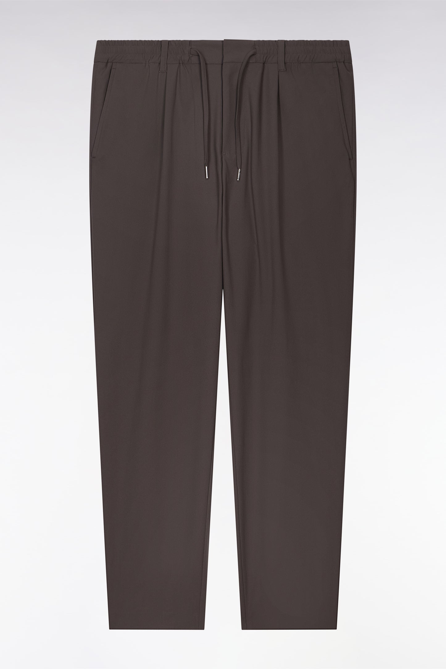 Modern cut gray technical fabric elasticated waist pants