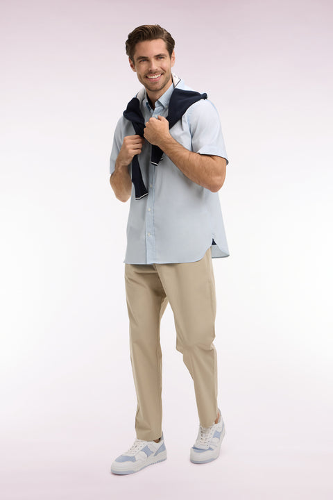 Pantalon en toile de coton beige - Image 1