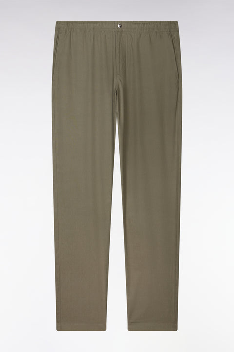 Pantalon en toile de coton kaki - Image 2