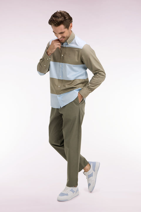 Pantalon en toile de coton kaki - Image 1