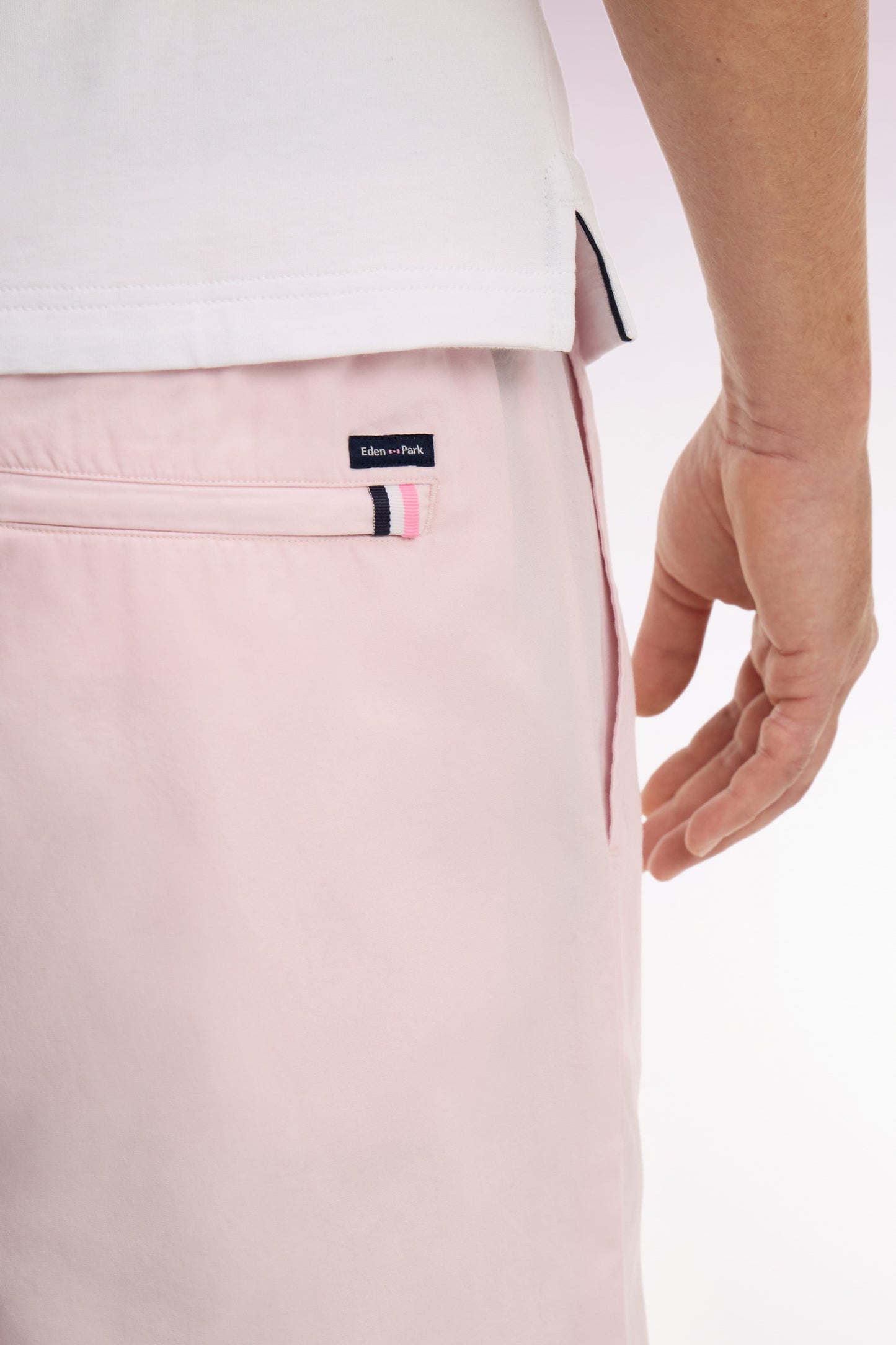 Pantalon en toile de coton rose