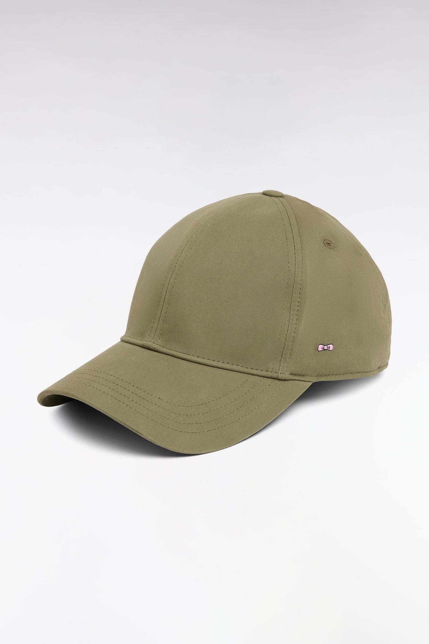 Beige stretch cotton twill cap
