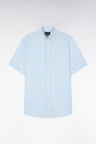 Chemise à manches courtes en lin ciel
