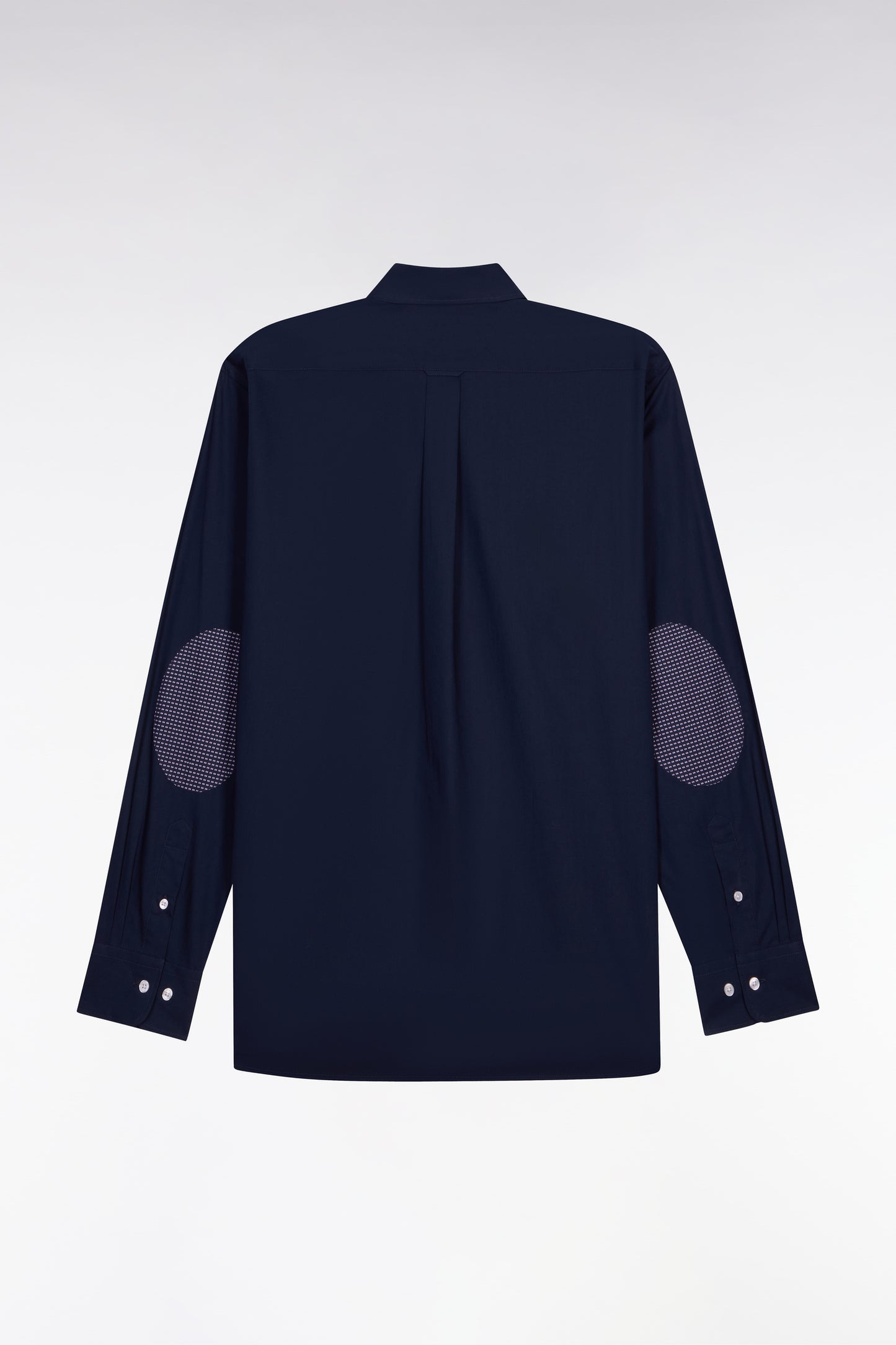 Chemise en coton marine à coudières imprimées