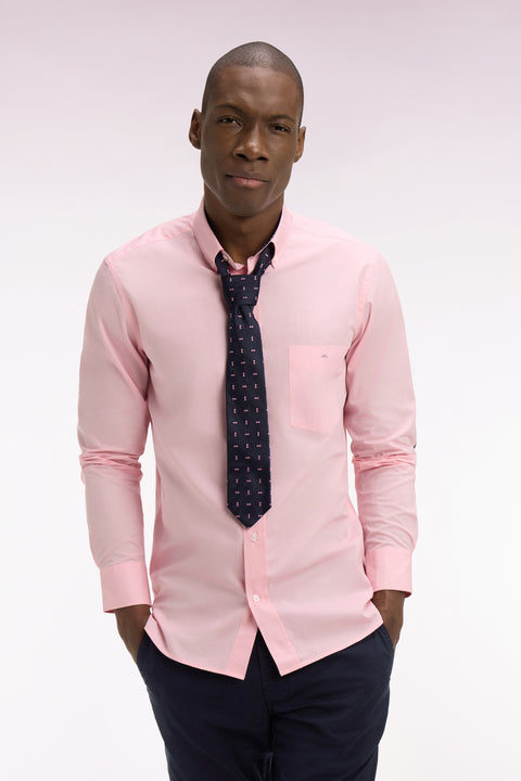 Chemise en coton rose à coudières imprimées - Image 3