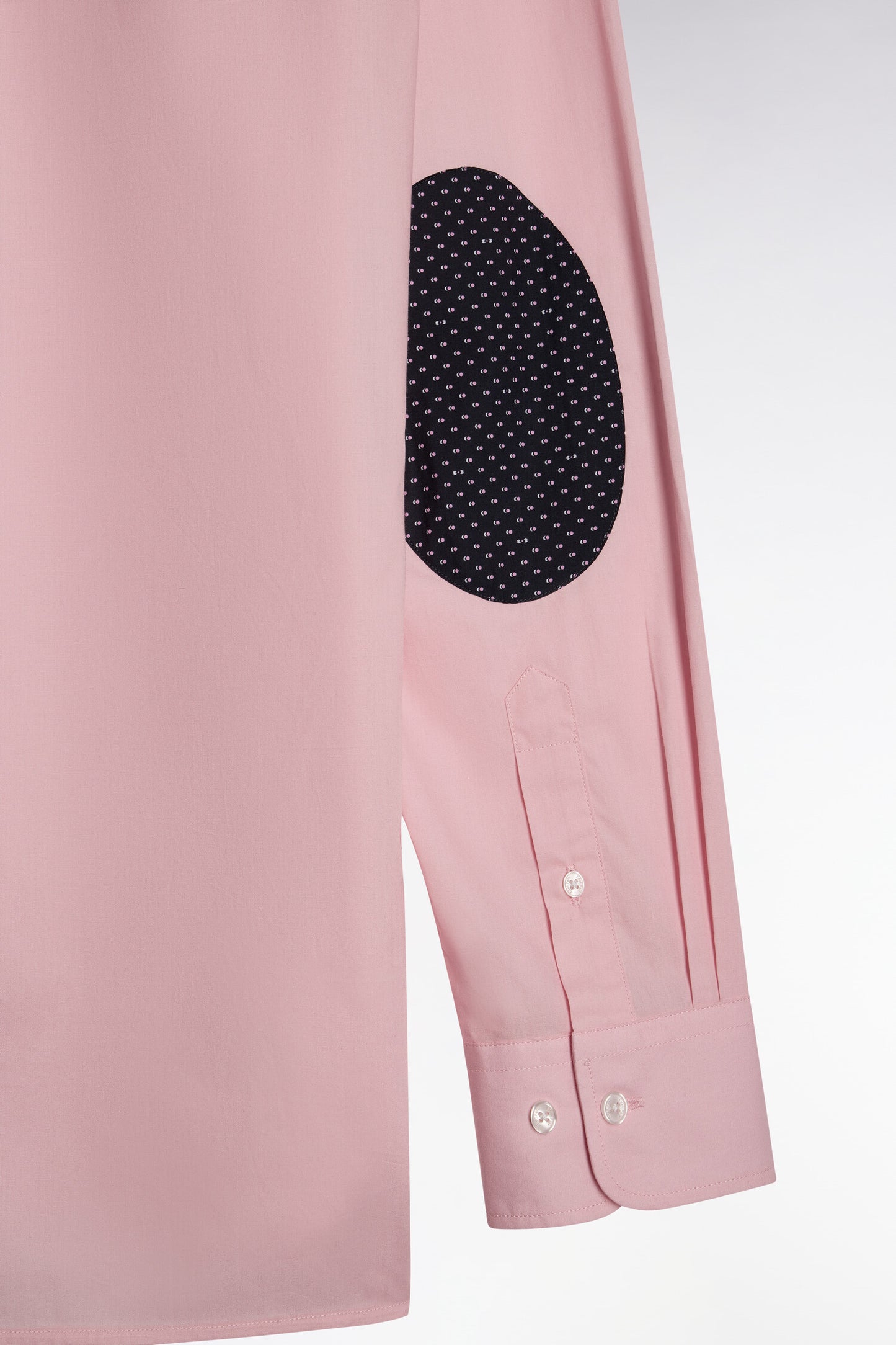 Chemise en coton rose à coudières imprimées