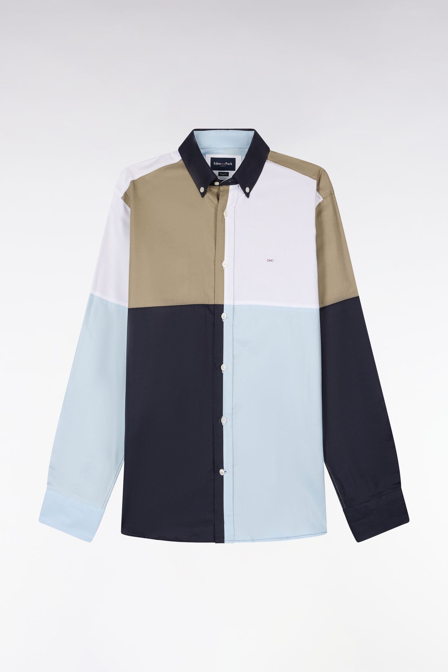 Colorblock sky cotton shirt