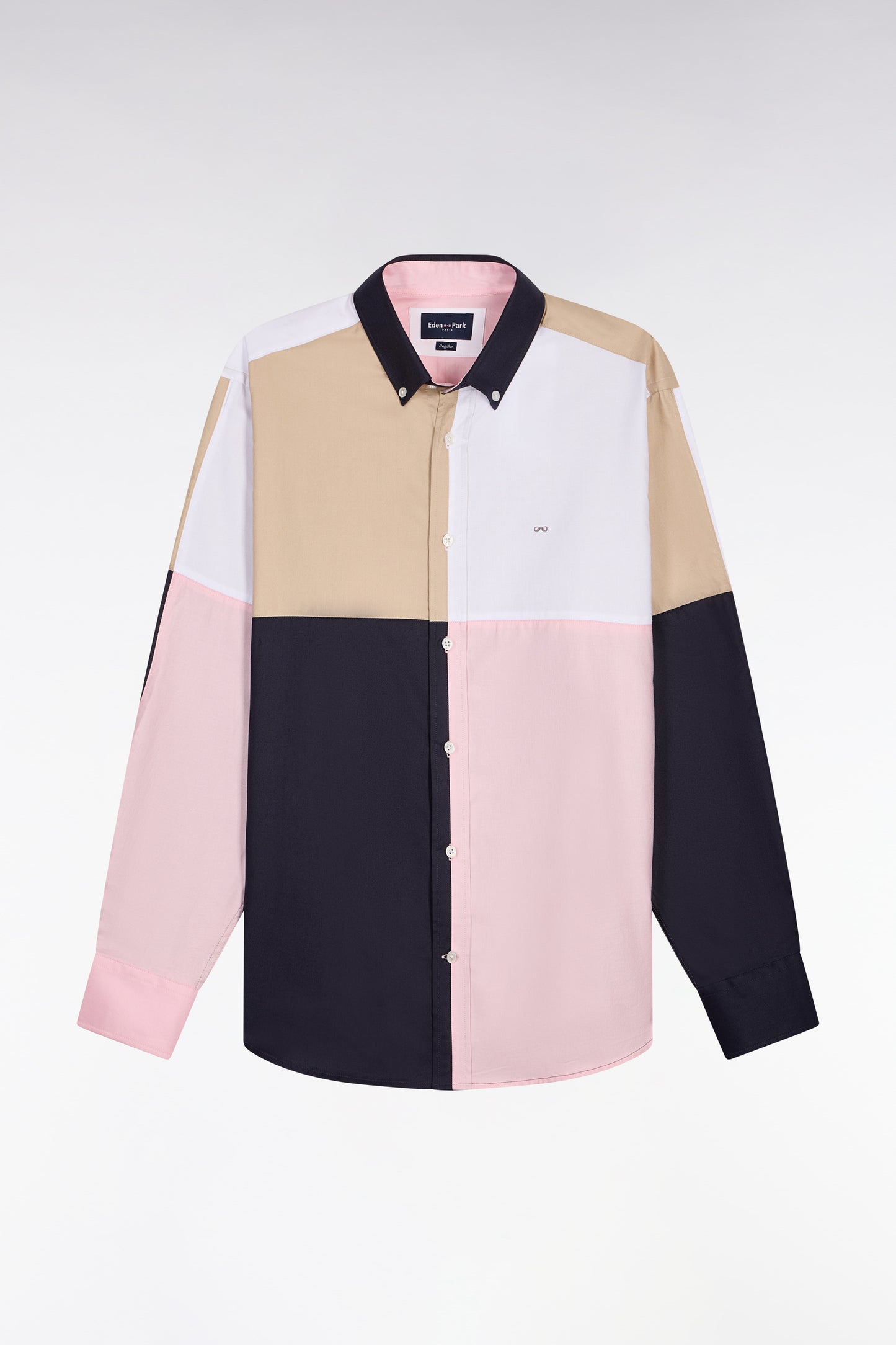 Pink Colorblock Cotton Shirt
