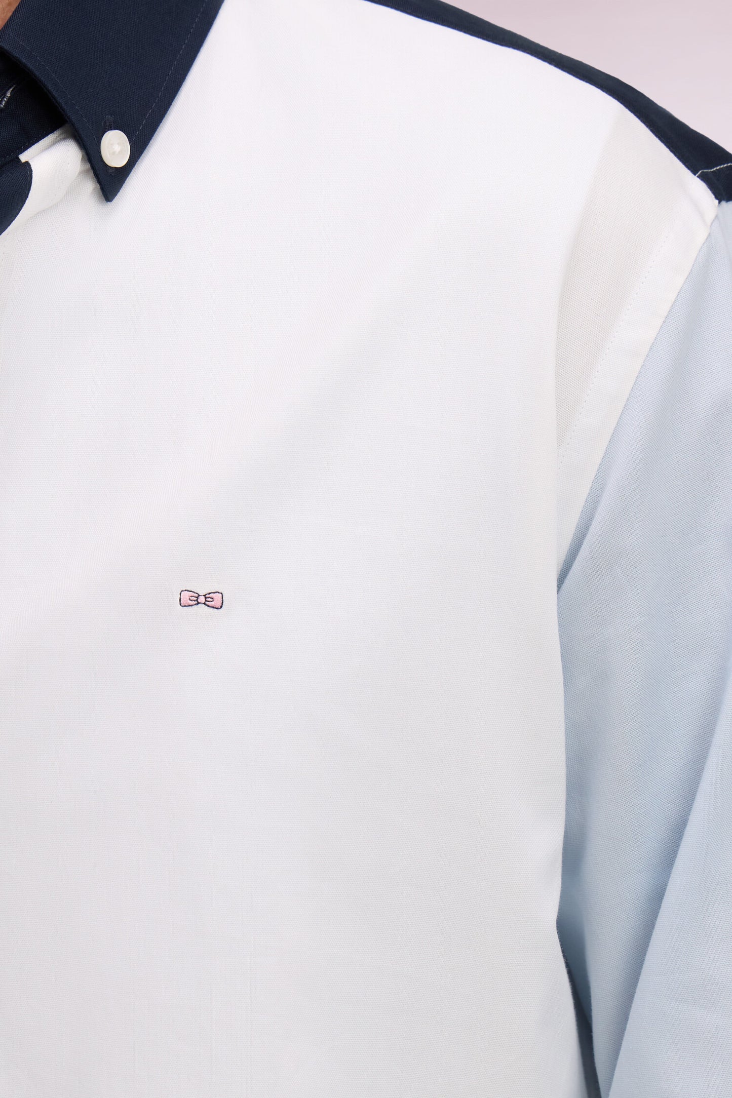 Chemise en coton colorblock coupe regular