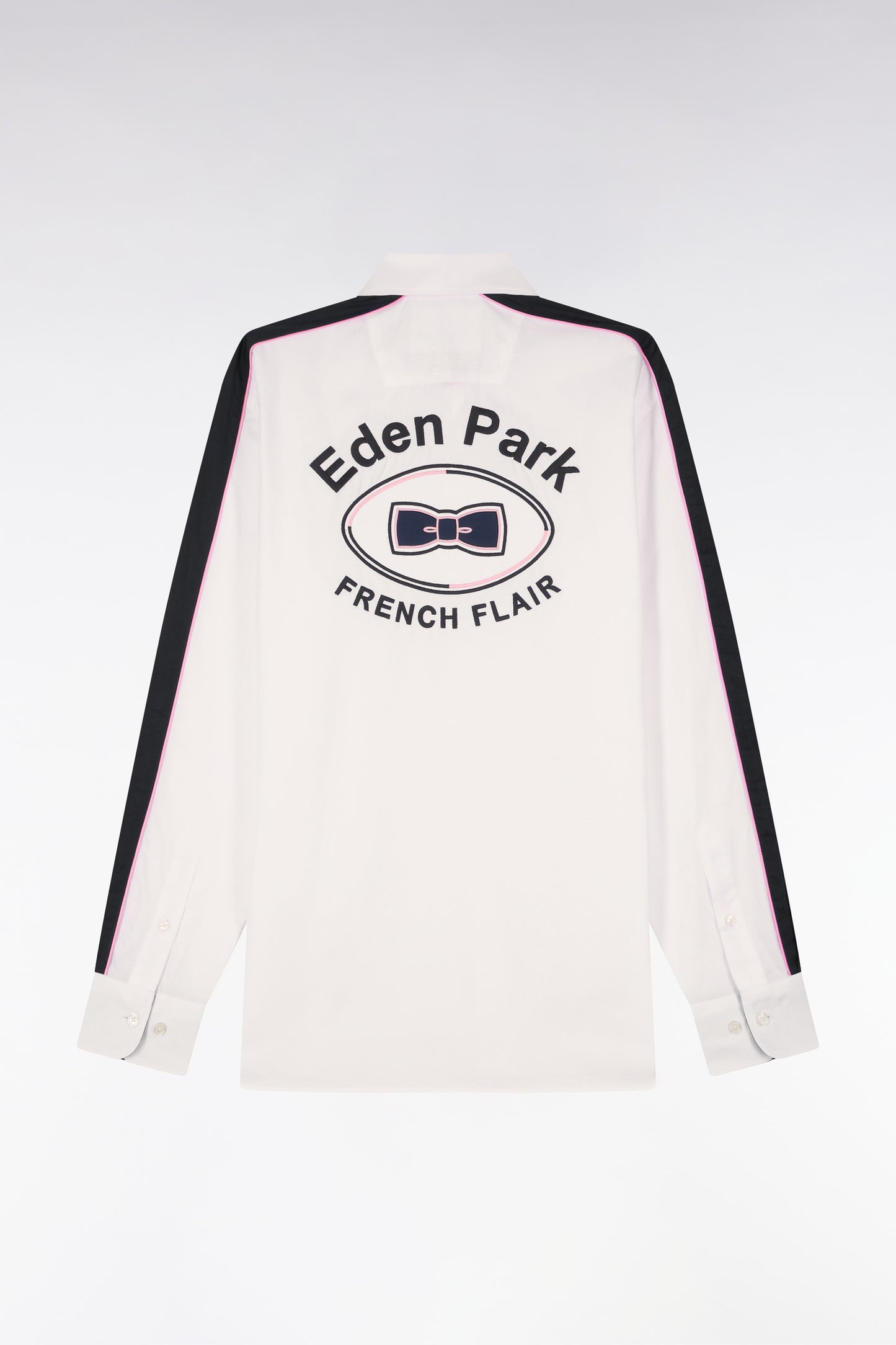 Chemise en coton pinpoint blanc broderie dos