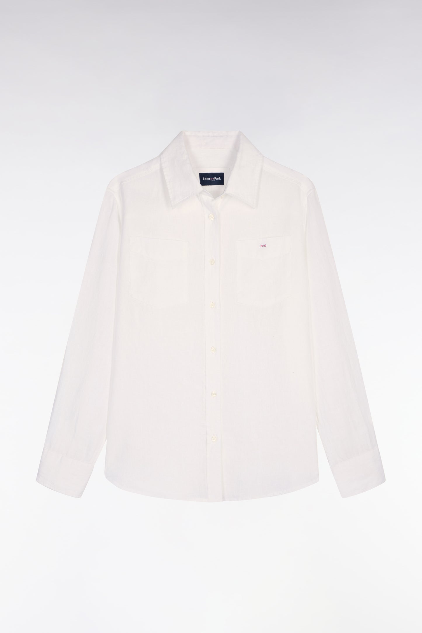 White linen shirt with patch pockets
