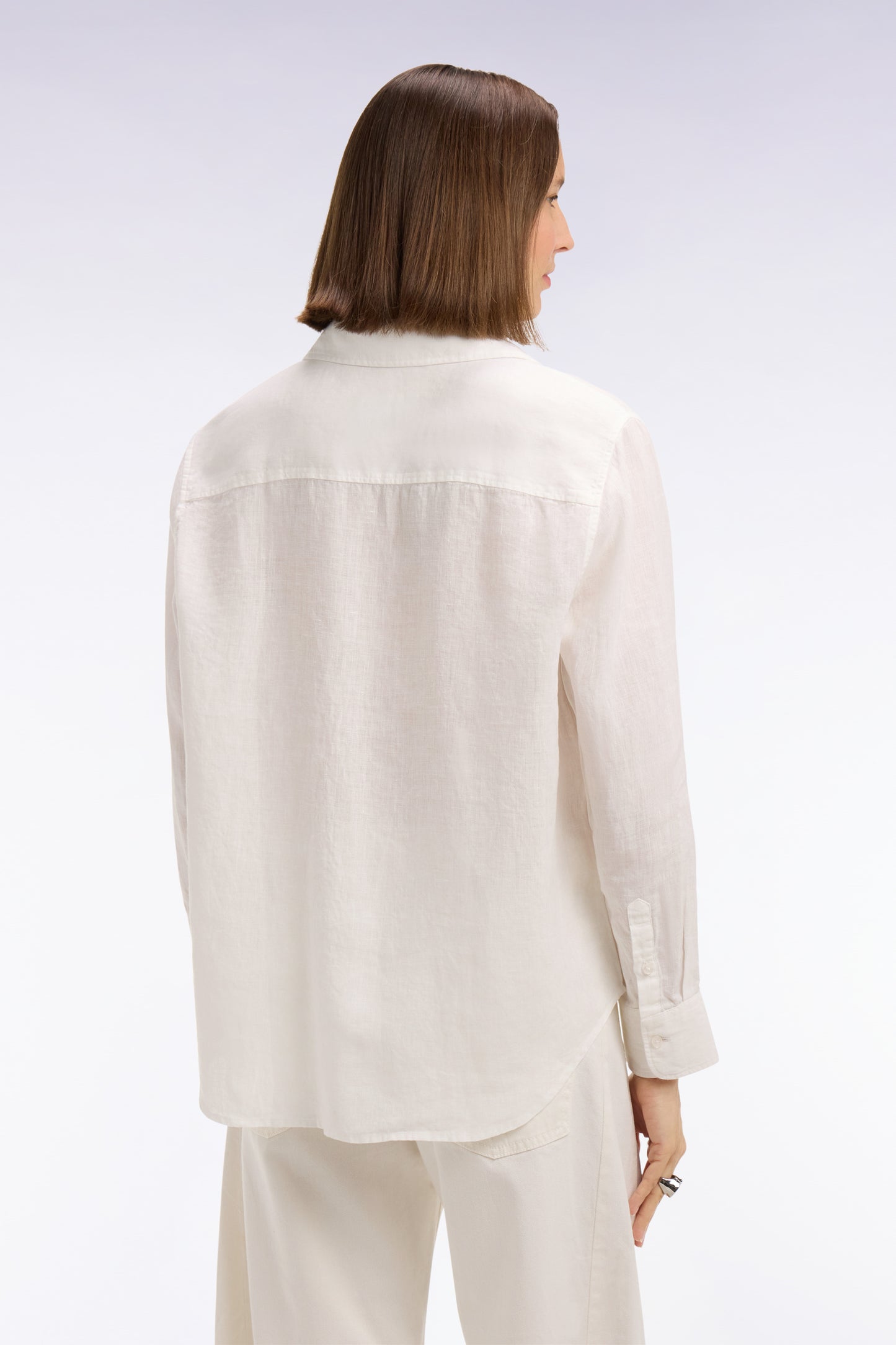 White linen shirt with patch pockets